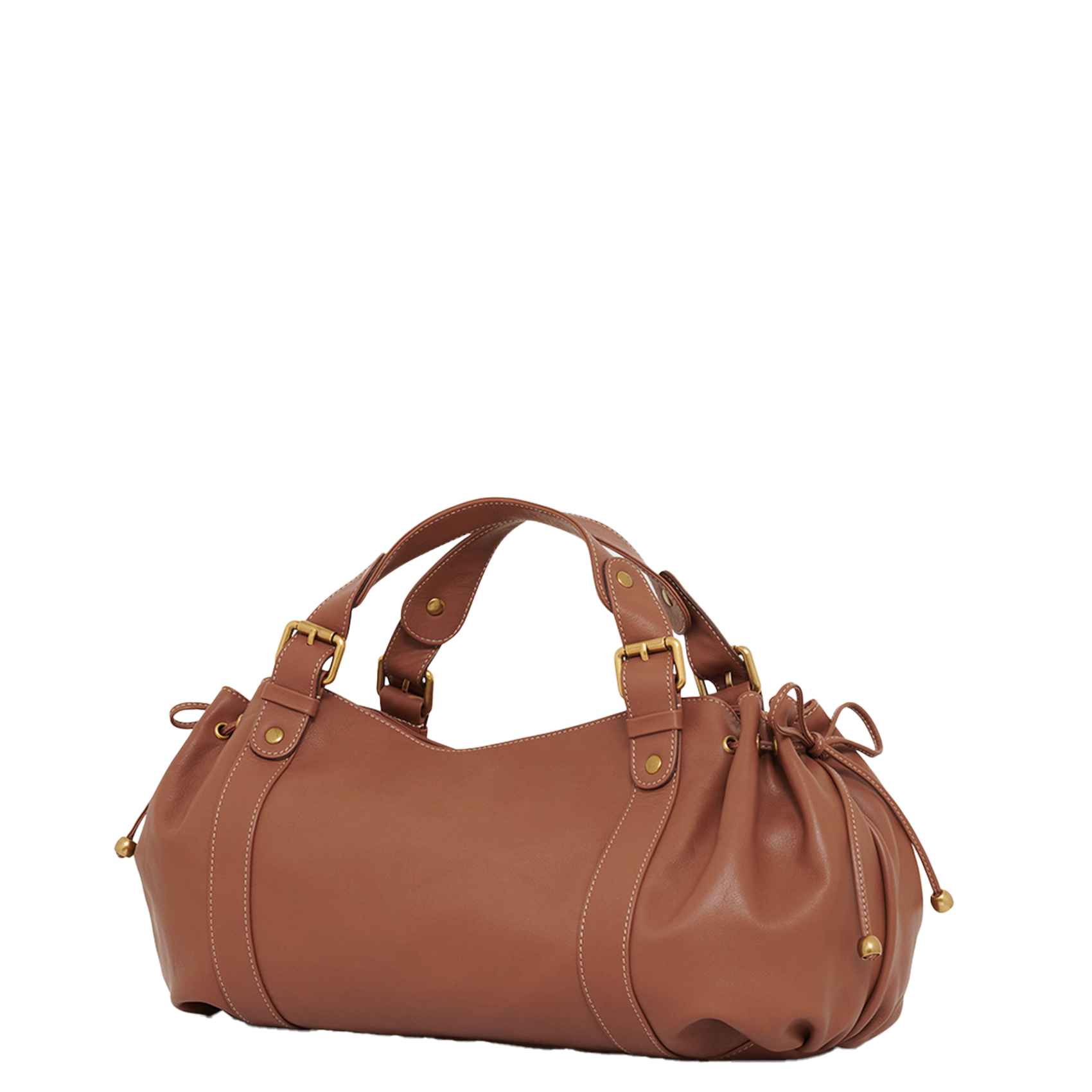 Bowlingtas van nerfleer met rits GERARD DAREL Bruin