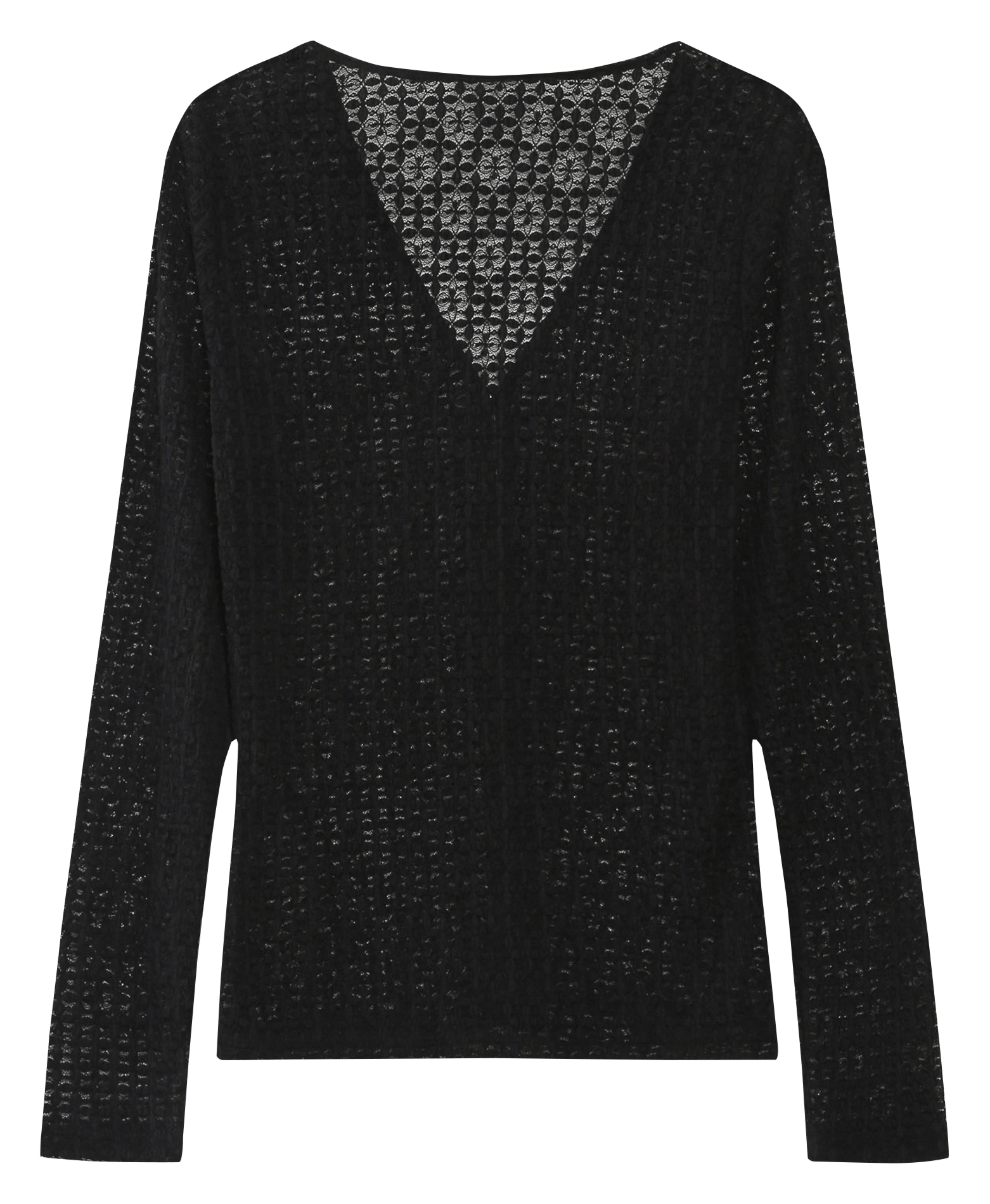 Tee-shirt col v ajusté en dentelle  GRACE ET MILA Noir