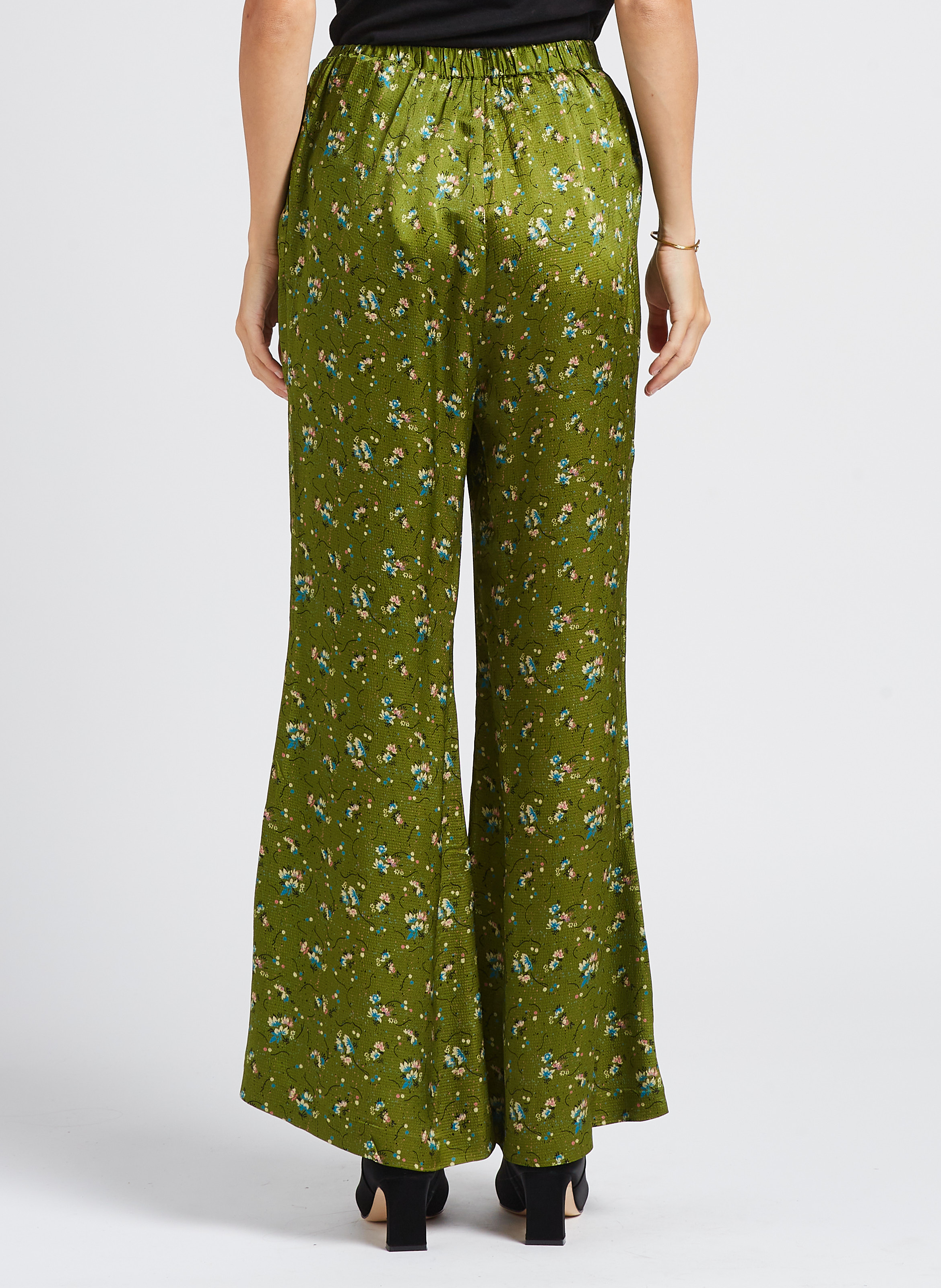 Floral print wide-leg pants MES DEMOISELLES Green
