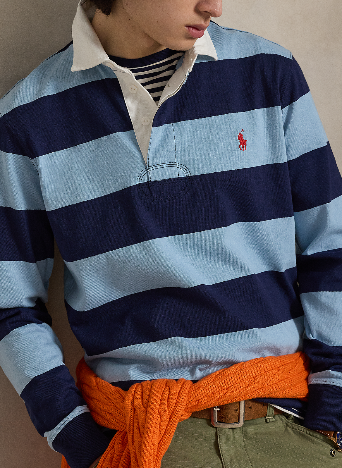 Striped classic-fit cotton polo POLO RALPH LAUREN Blue