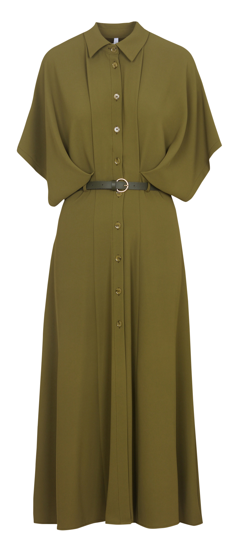 Long dress with classic collar IMPERIAL Green