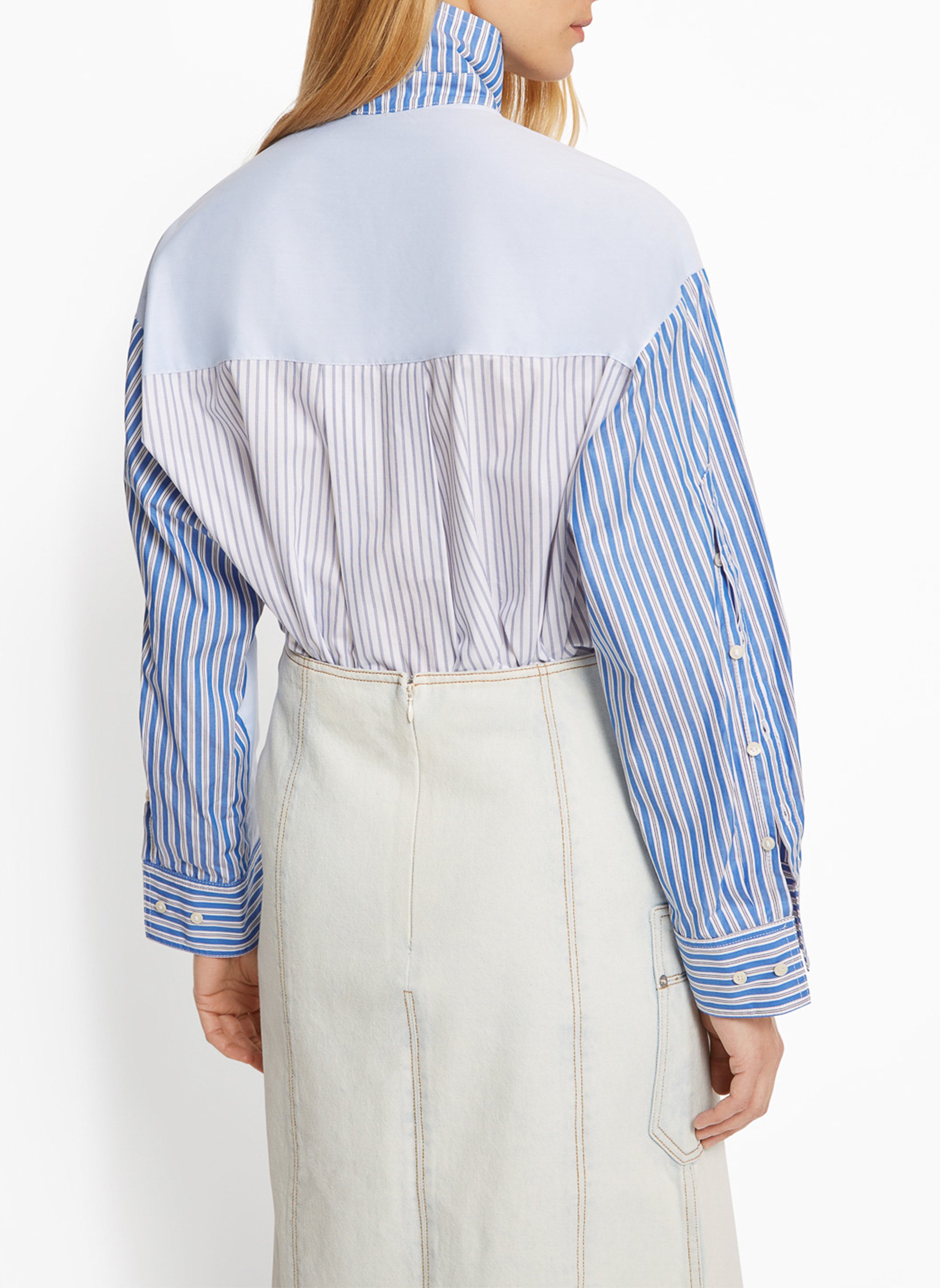 Chemise oversize boutonnée à rayures ROSEANNA Bleu