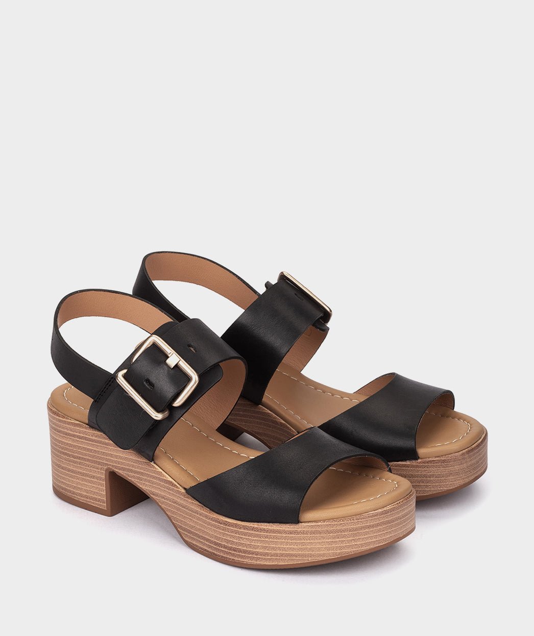 Black leather high heel sandals. PEDRO MIRALLES Black