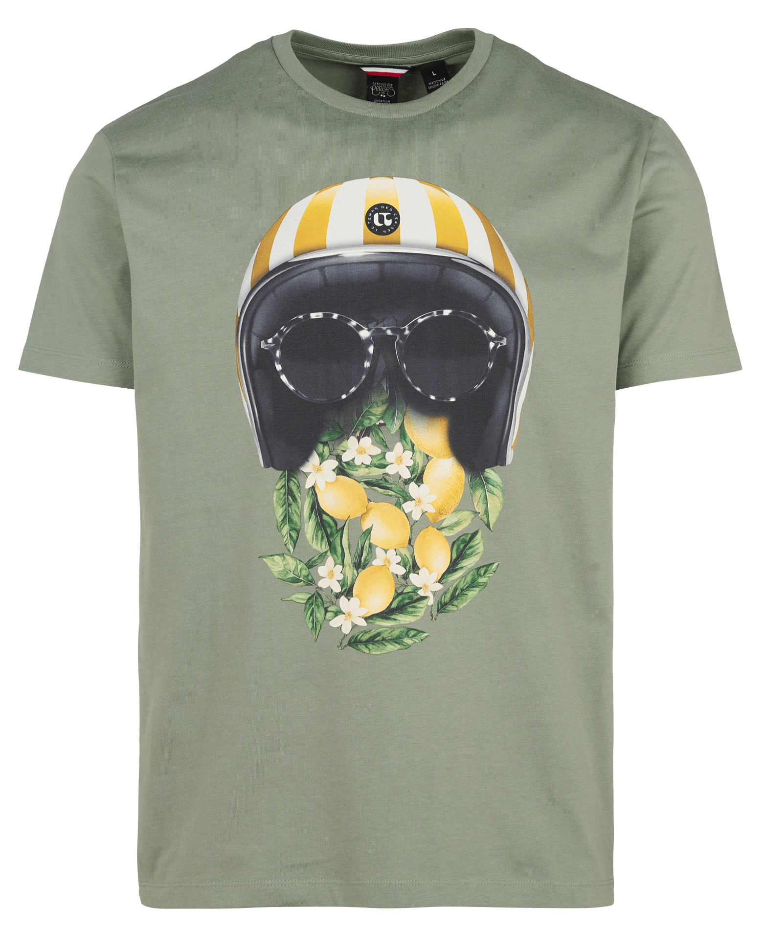 Tee-shirt droit en coton sérigraphié LE TEMPS DES CERISES Blanc