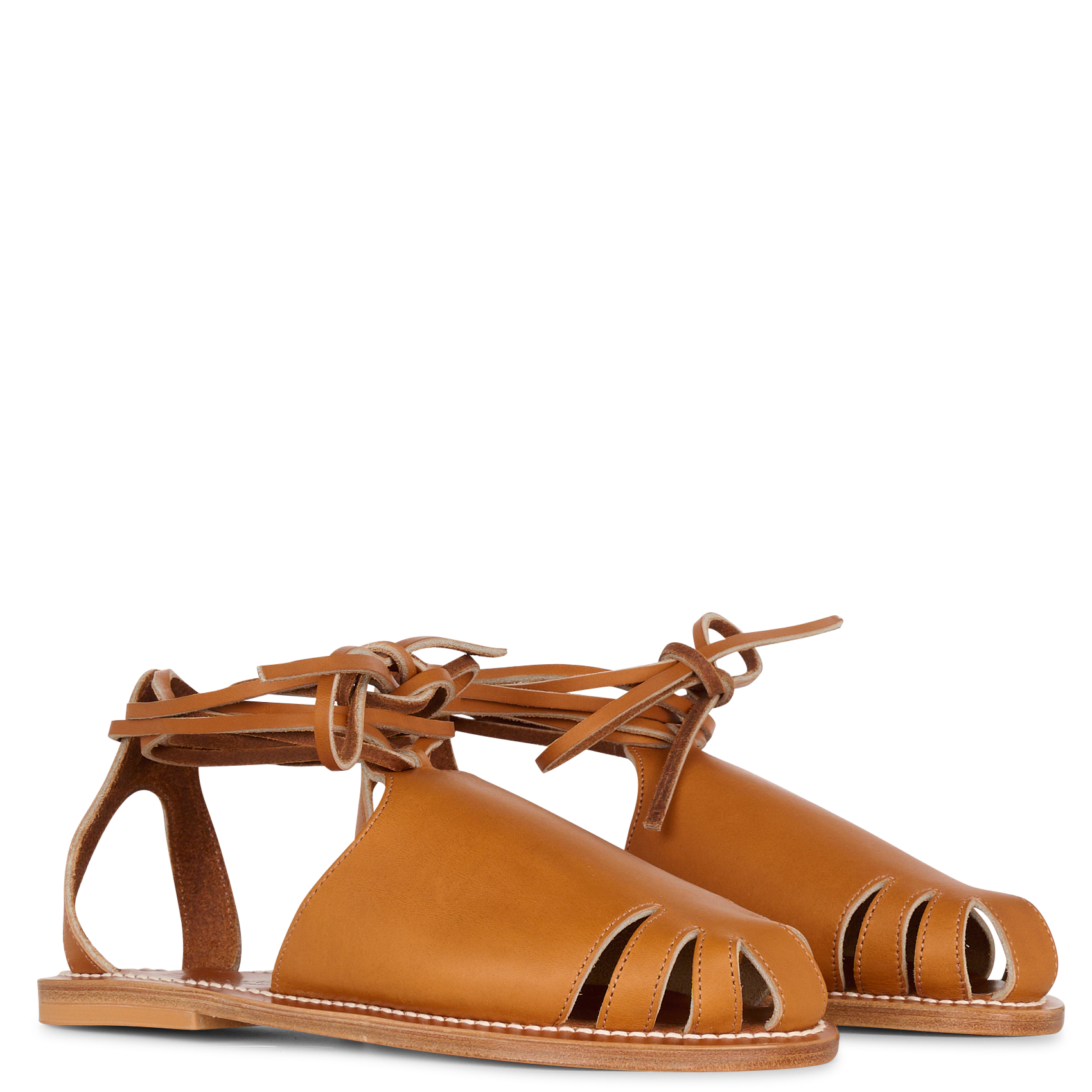 Leren sandalen K JACQUES Bruin