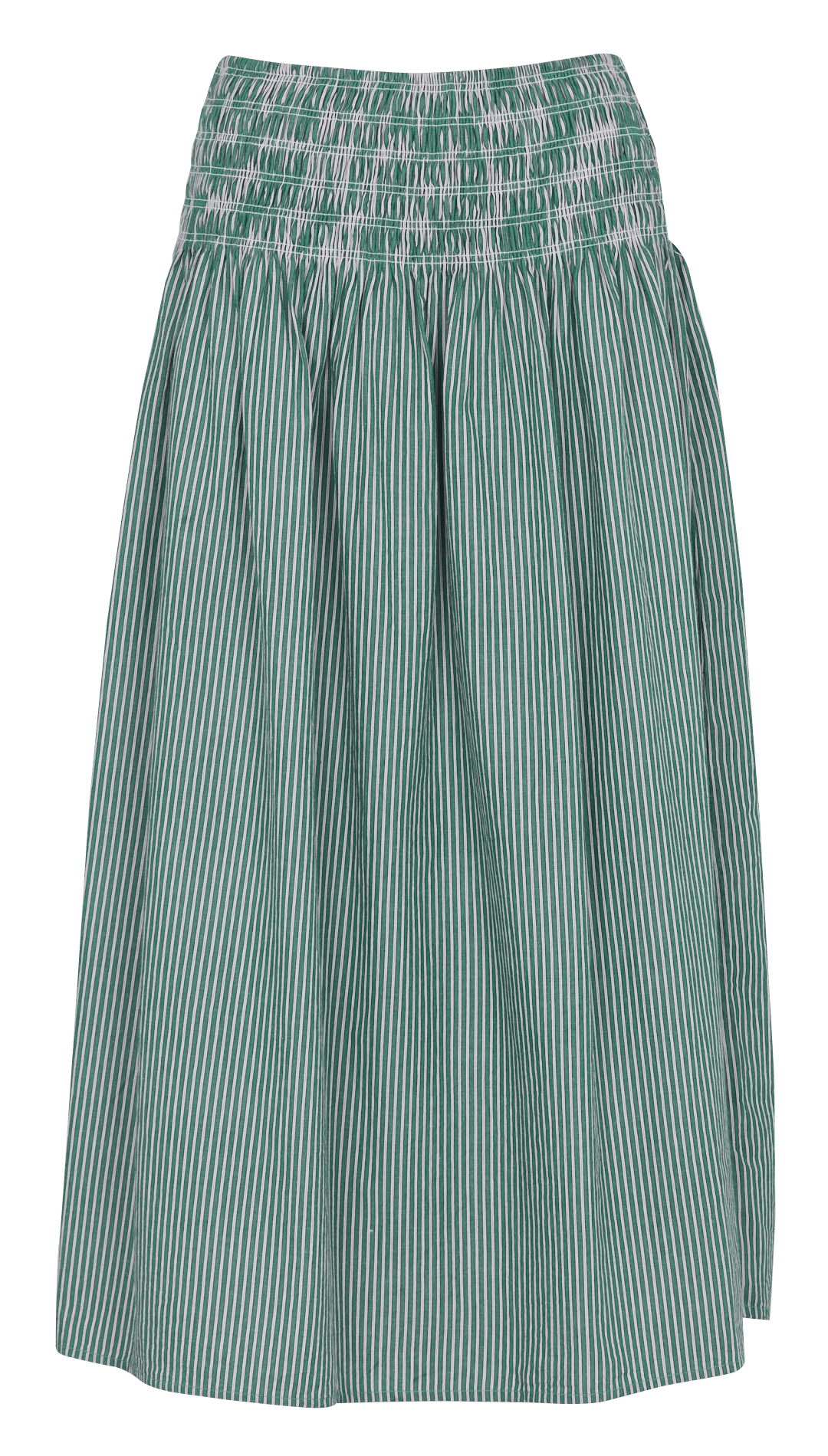 Jupe longue évasée à rayures PETITE MENDIGOTE Vert