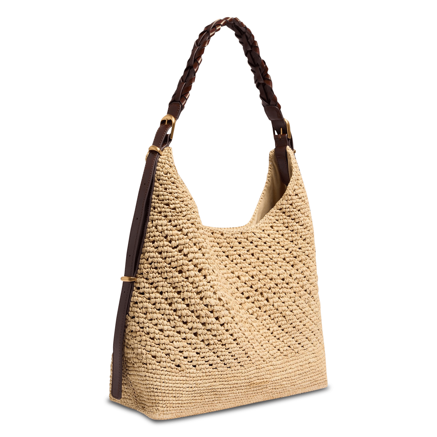Sac hobo en raphia VANESSA BRUNO Beige