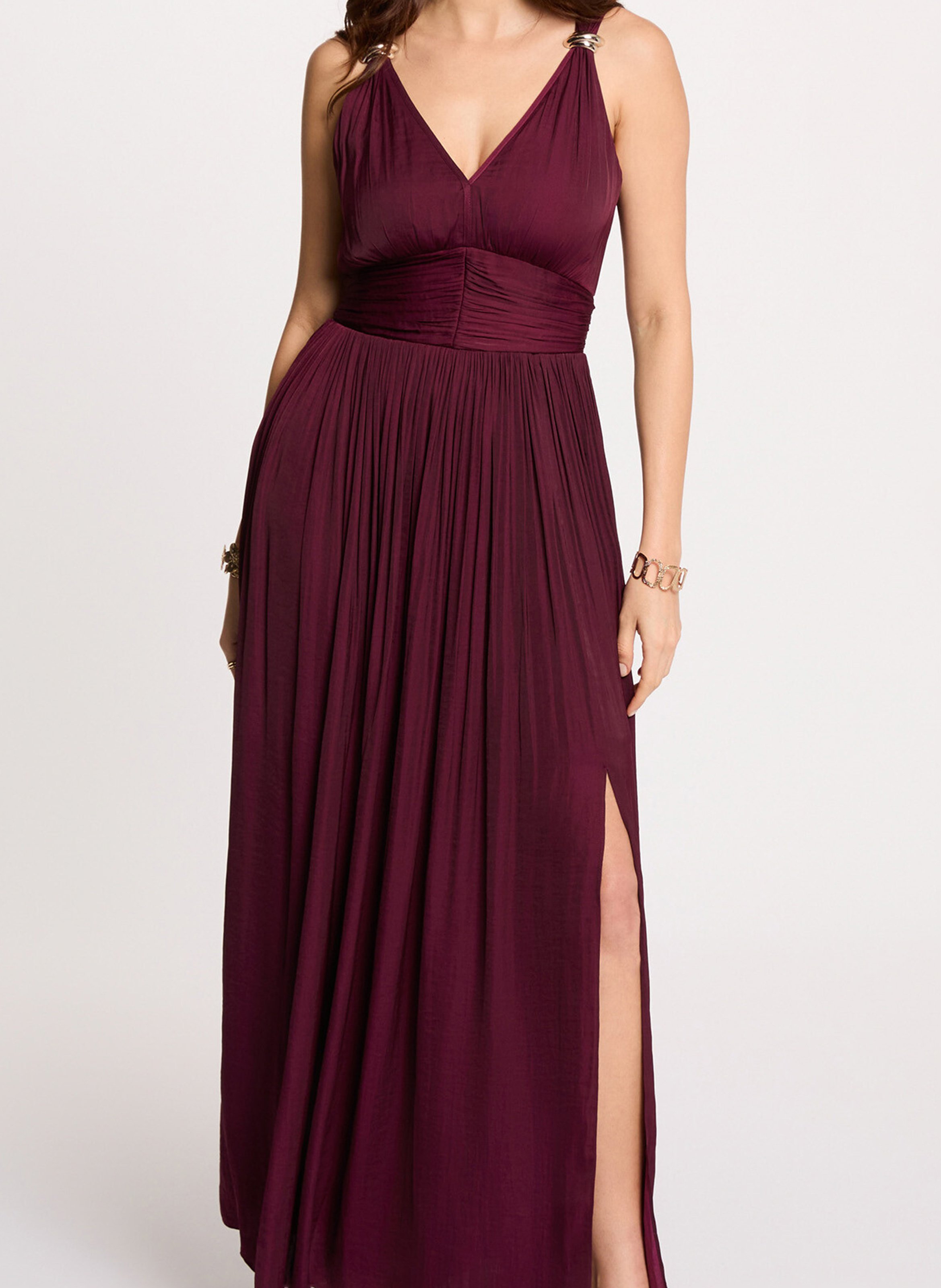 Robe longue col V MORGAN Violet