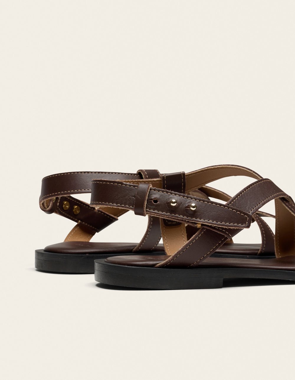 Faux leather sandals ODAJE Brown
