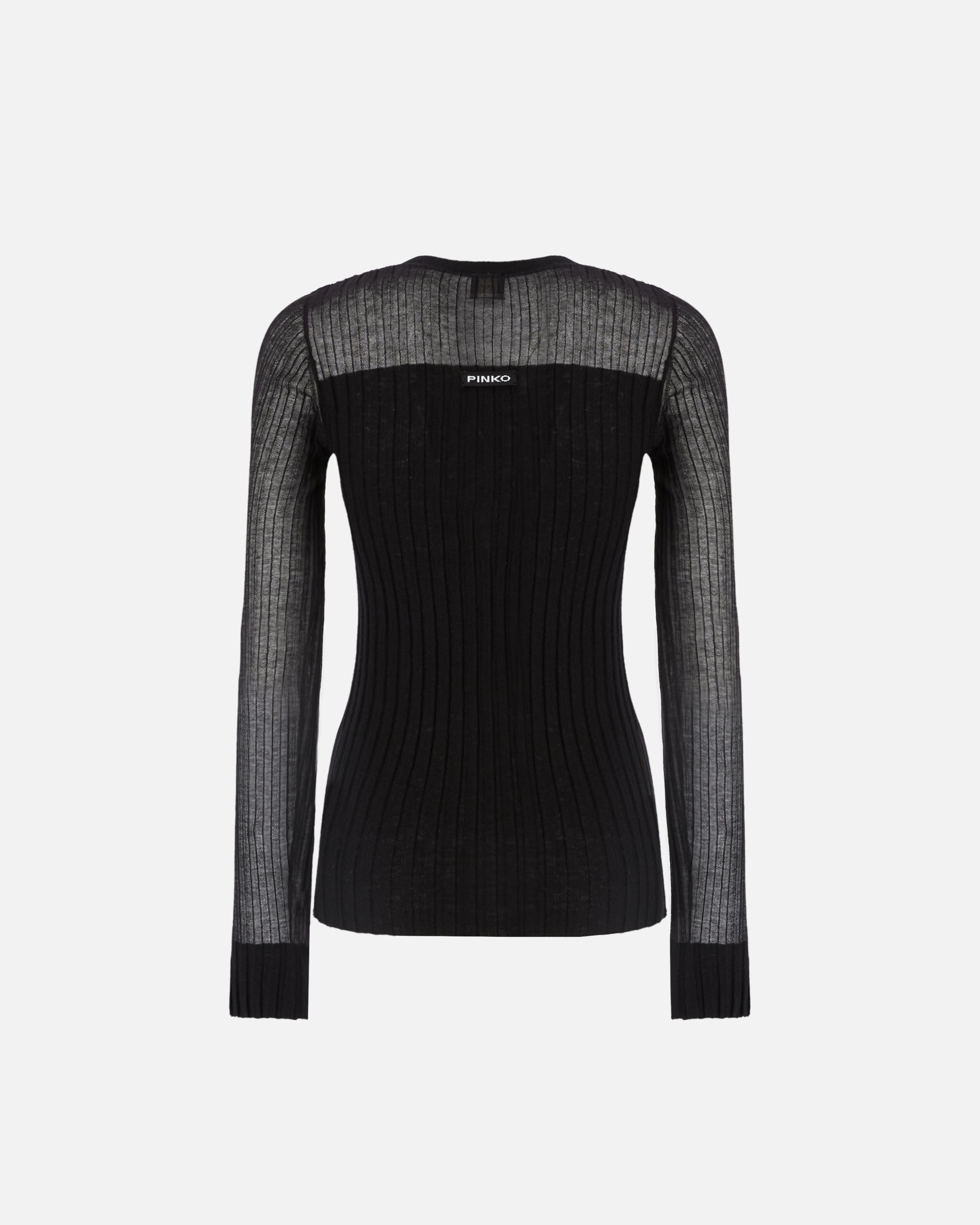Cardigan en légère maille côtelée PINKO Noir