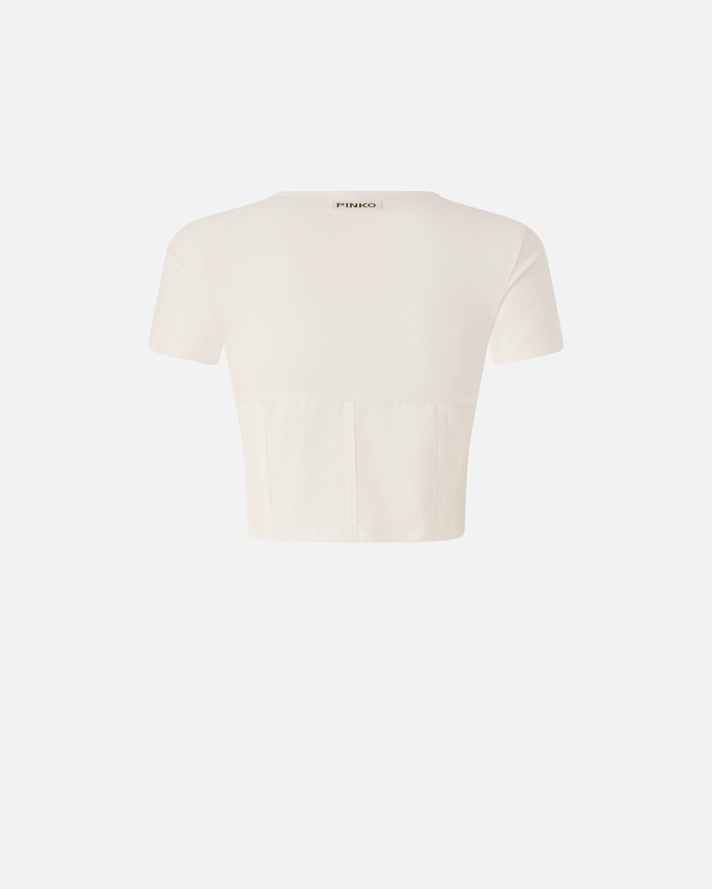 Top corset à manches courtes Blanc