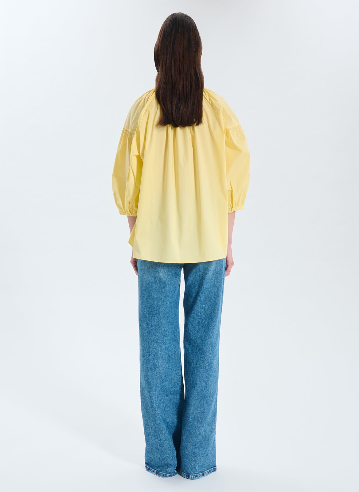 Cotton-blend henley shirt ZAPA Yellow