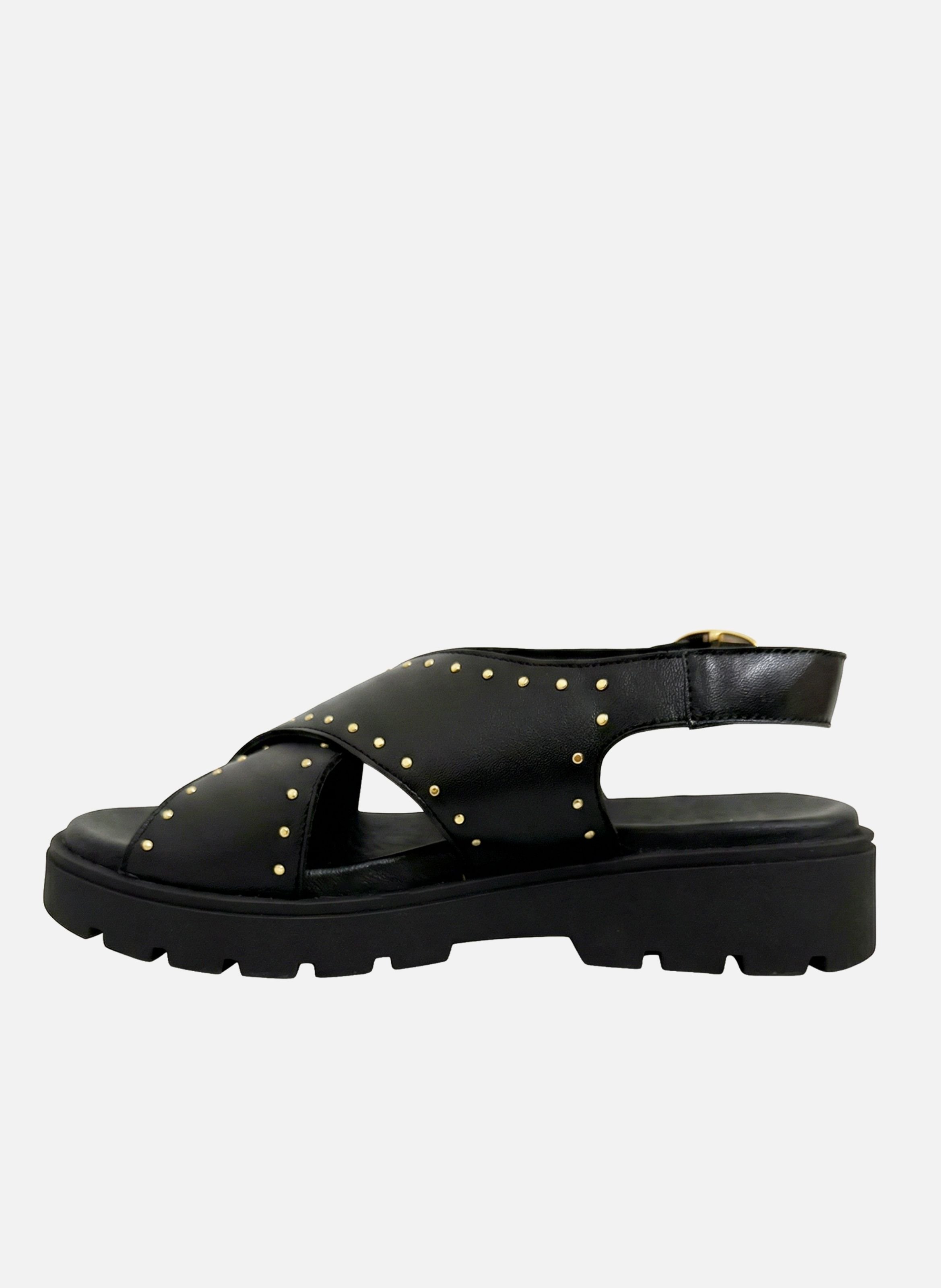 Sandals rubber lou smooth leather JULES & JENN Black