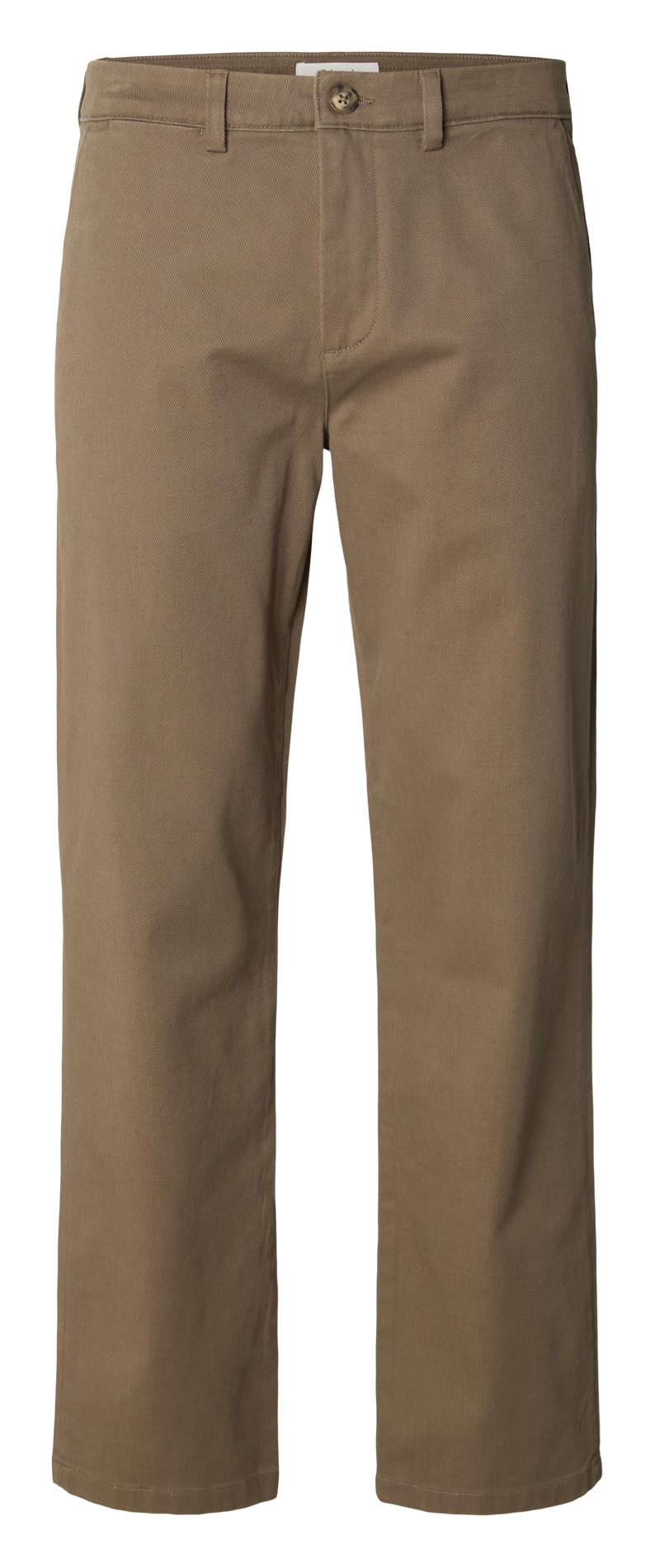 Gerade geschnittene Hose aus Bio-Baumwoll-Mix SELECTED Braun