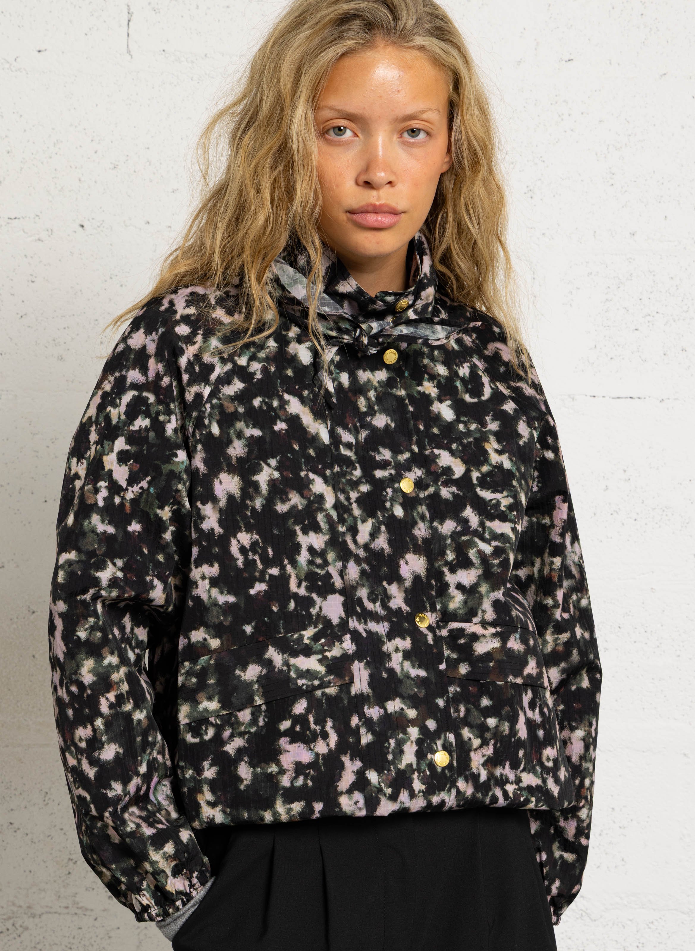 Printed high-neck parka DES PETITS HAUTS Multicolored