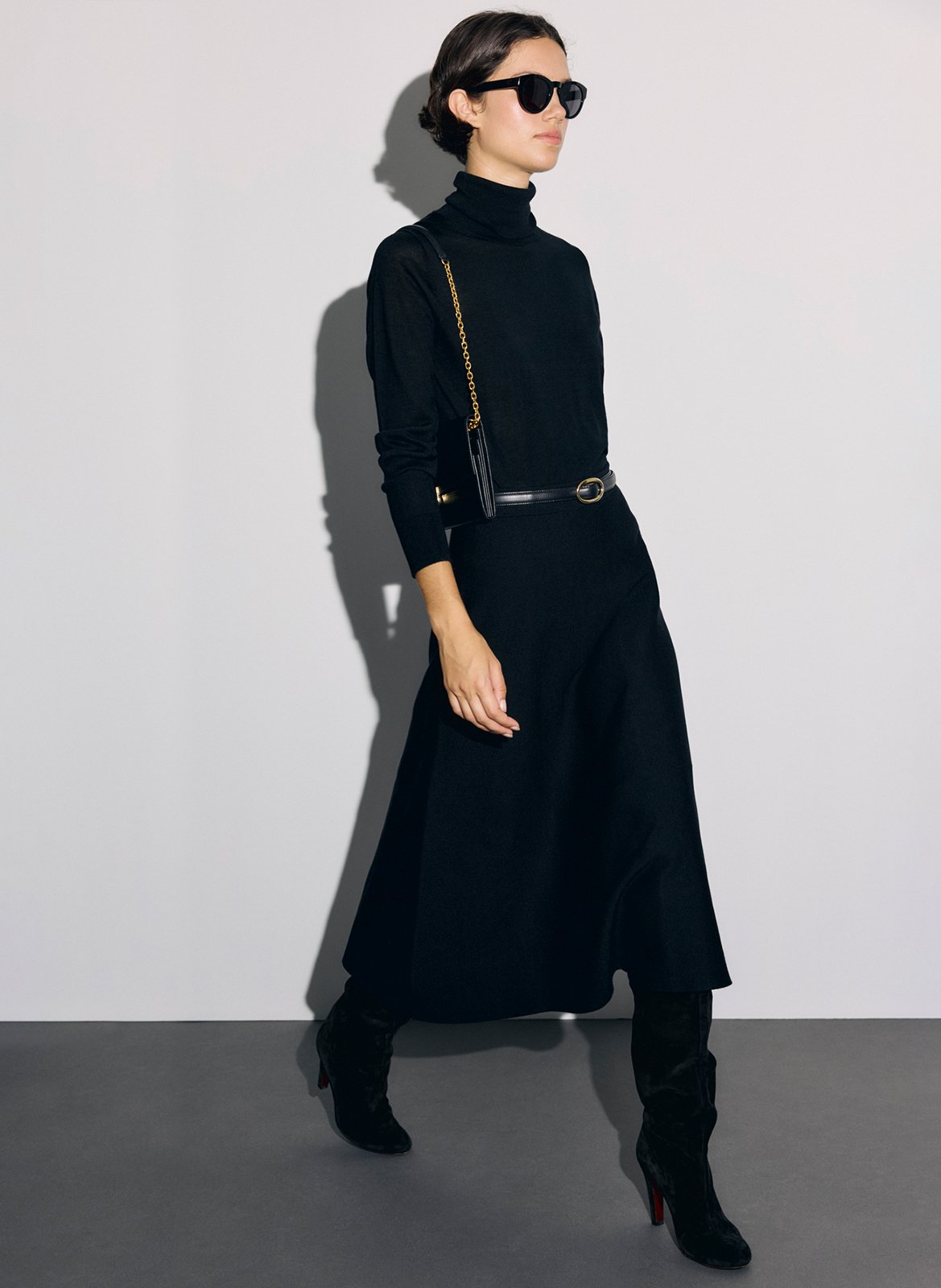 Long flared skirt GERARD DAREL Black