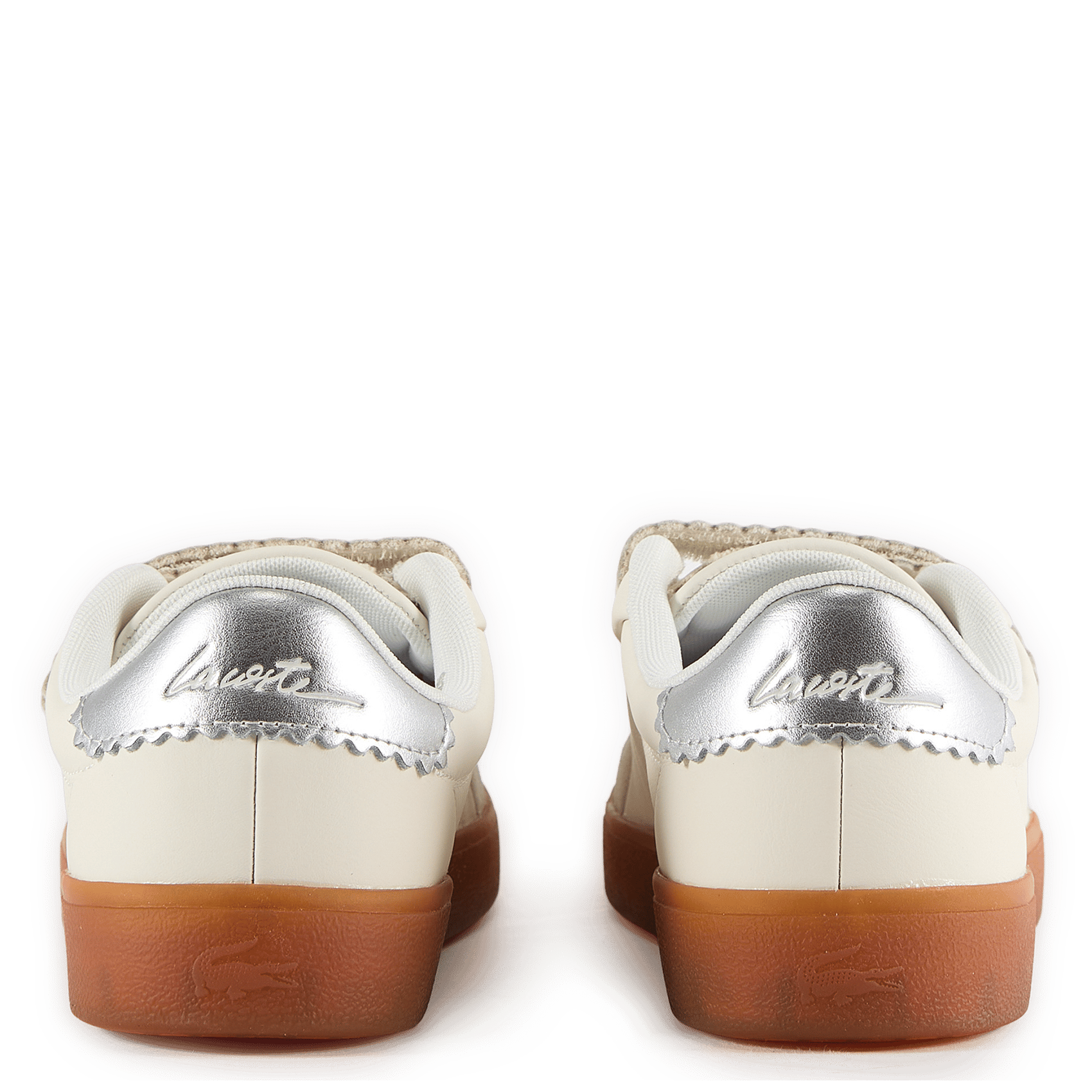 Baskets basses à scratch en cuir LACOSTE Blanc