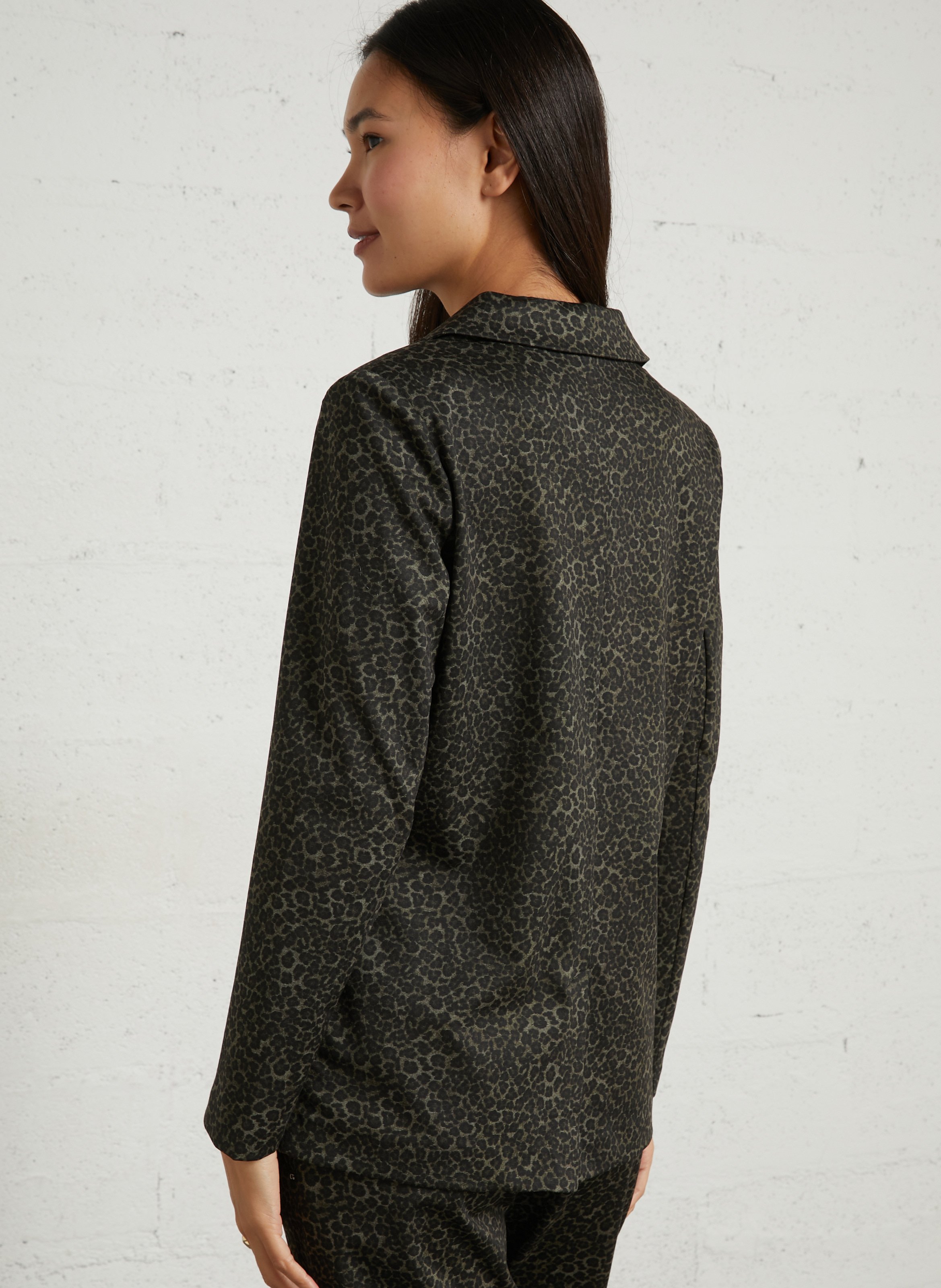 Veste de tailleur à imprimé animal LE TEMPS DES CERISES Vert