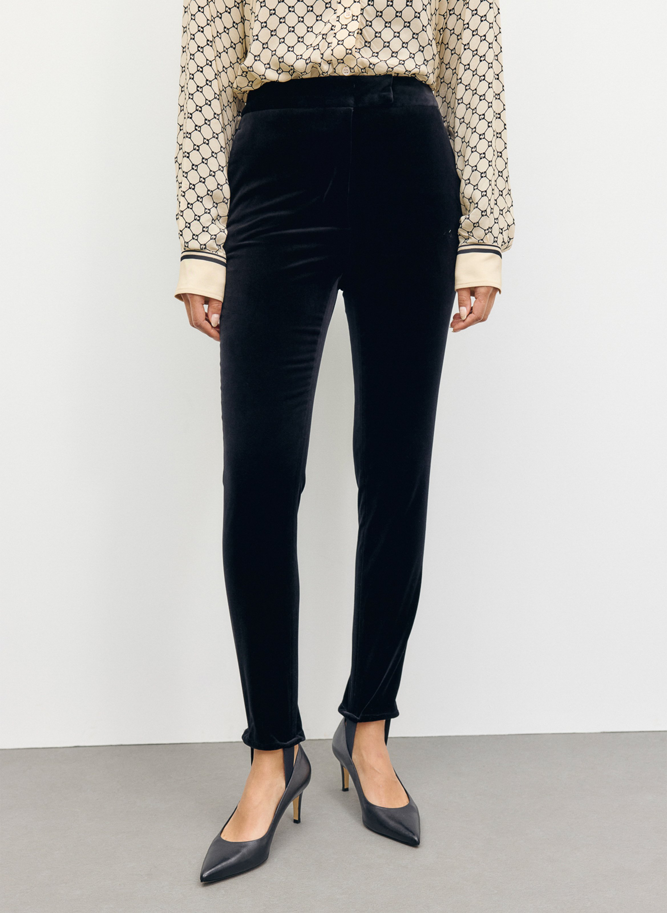 Pantalon skinny velours en coton mélangé GERARD DAREL Noir