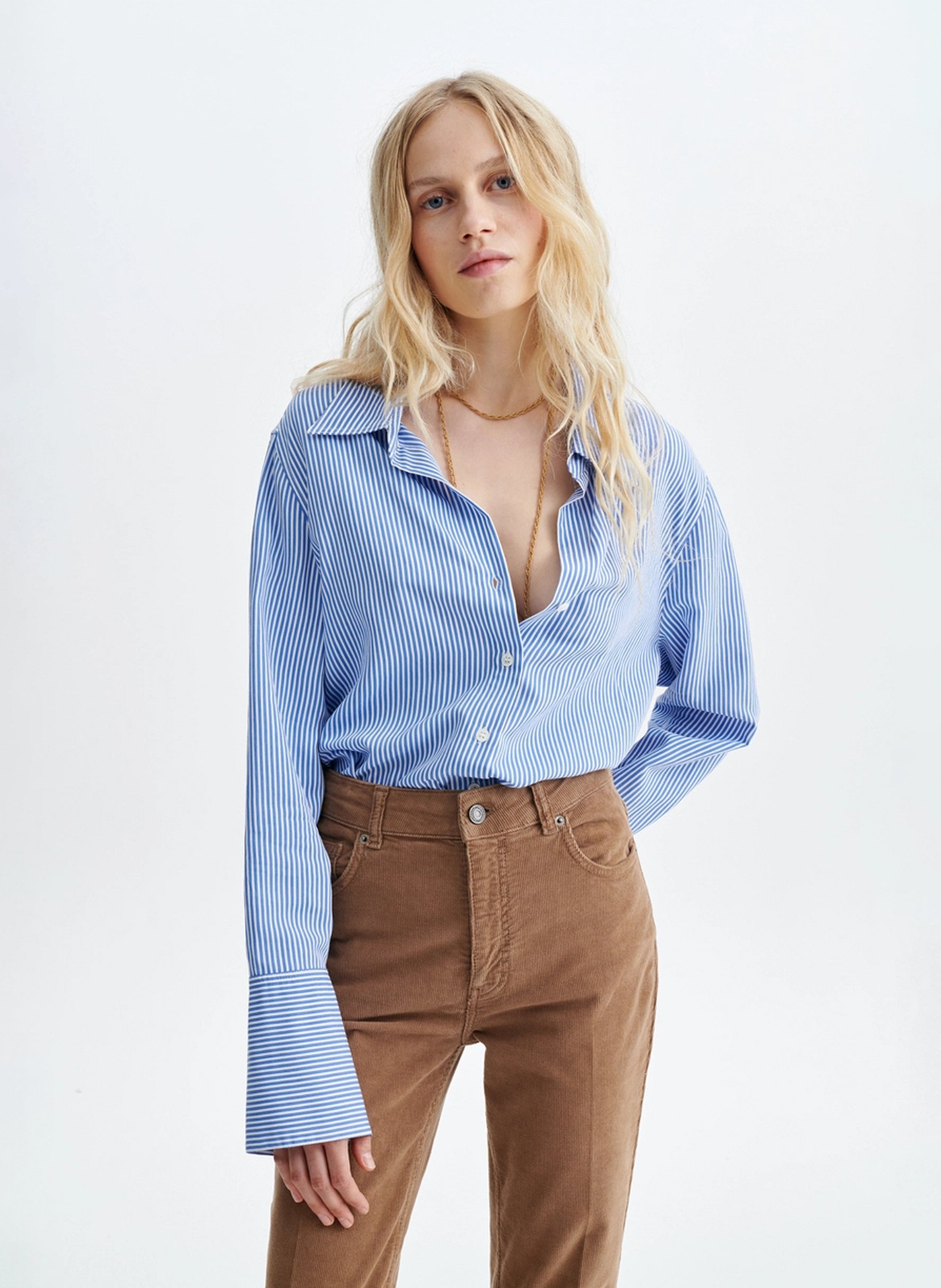 Straight shirt with classic collar VANESSA BRUNO Blue