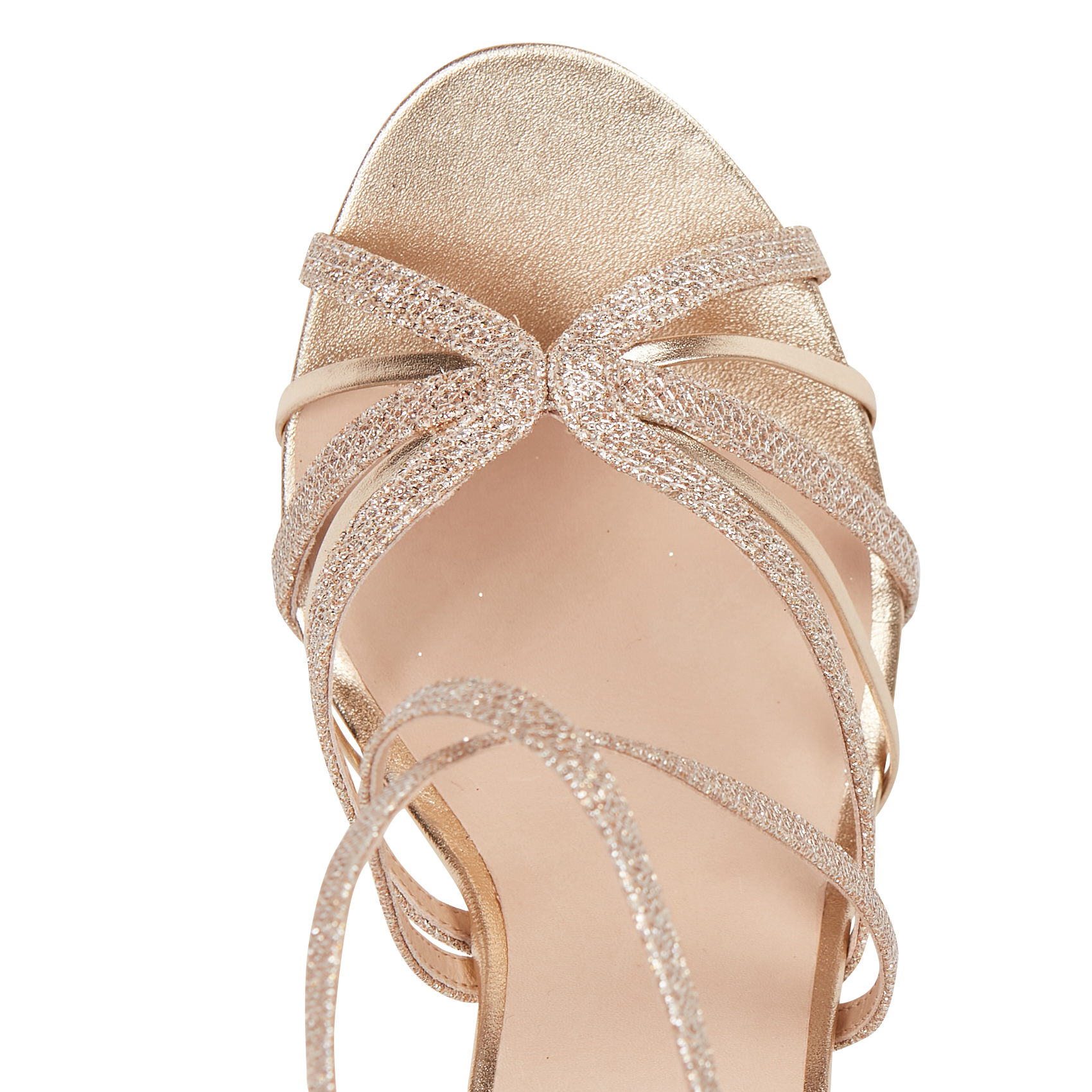 Heeled glittery leather sandals COSMOPARIS Golden