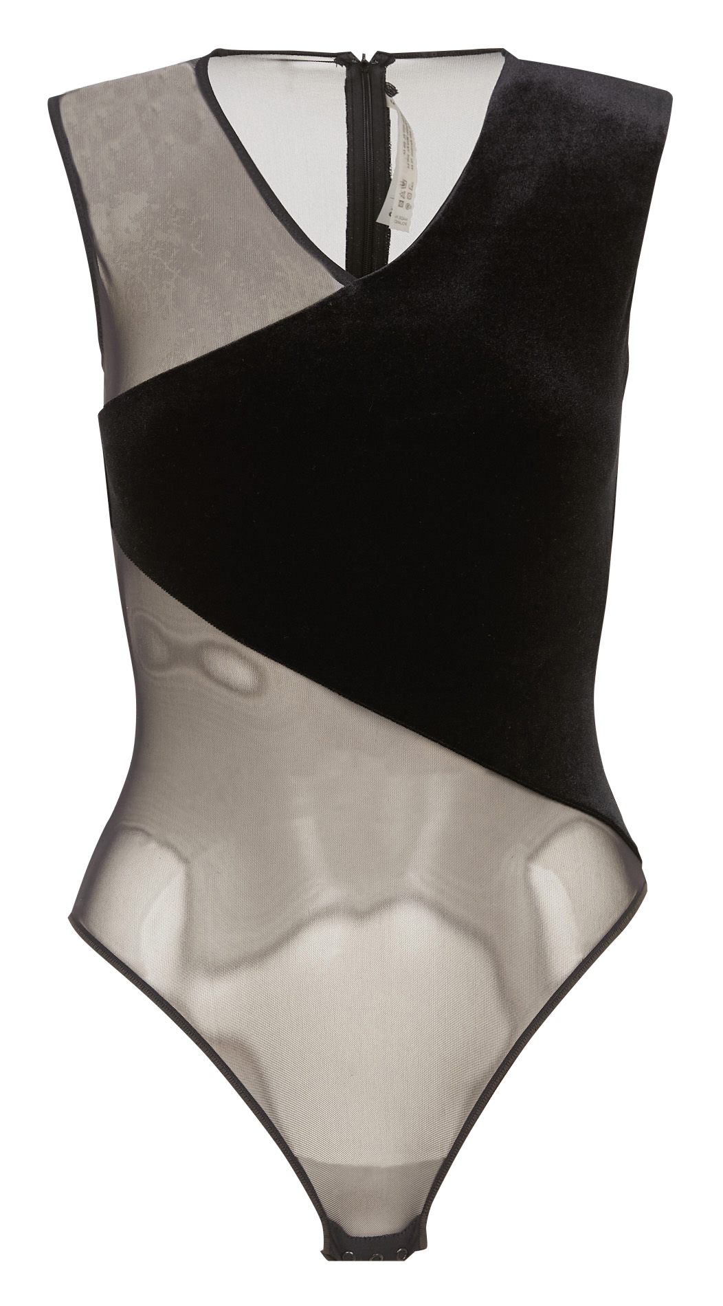 Body col V asymétrique bi-matière UNDRESS CODE Noir