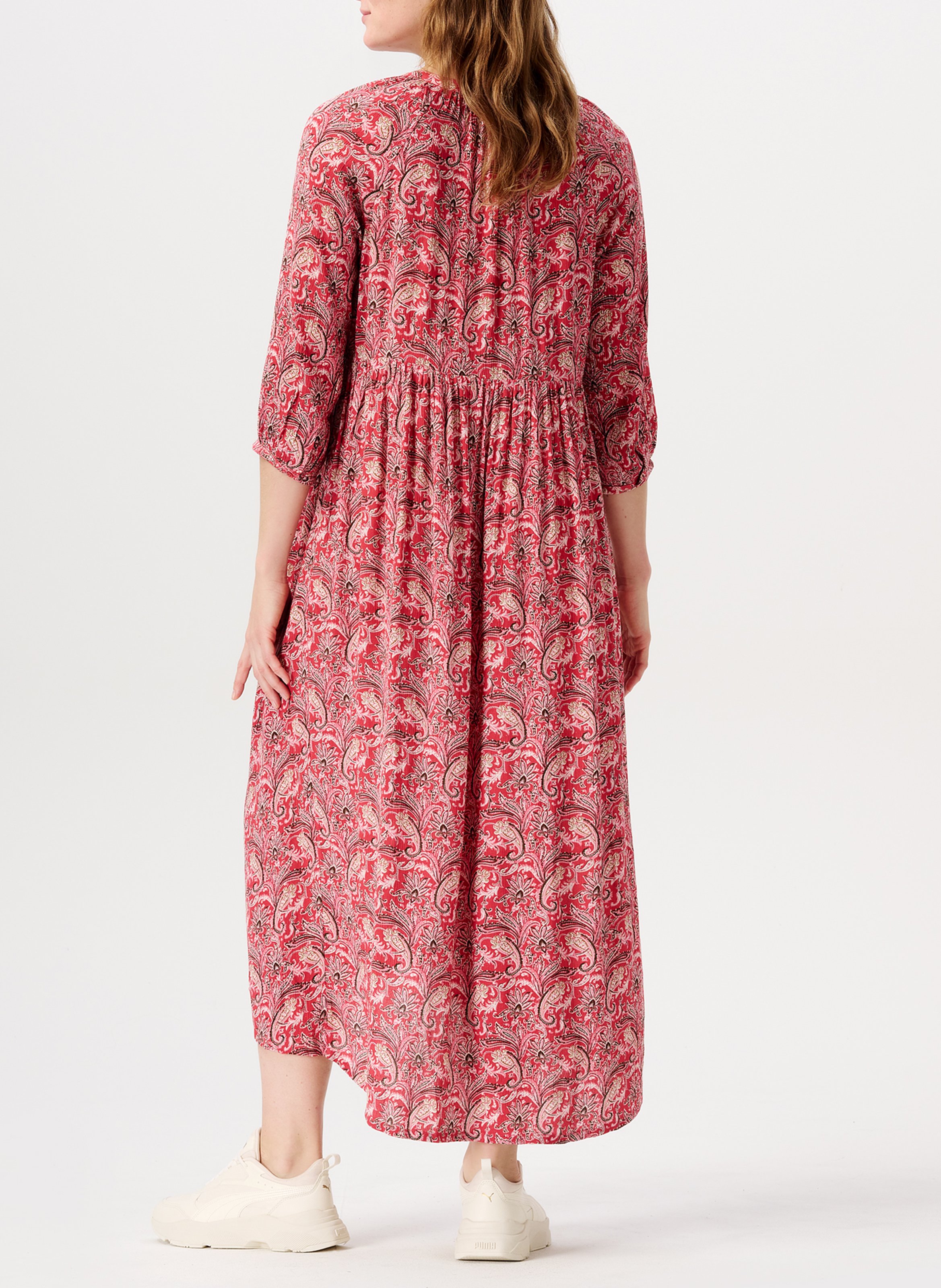 Langes Schwangerschaftskleid mit Print NOPPIES Rot