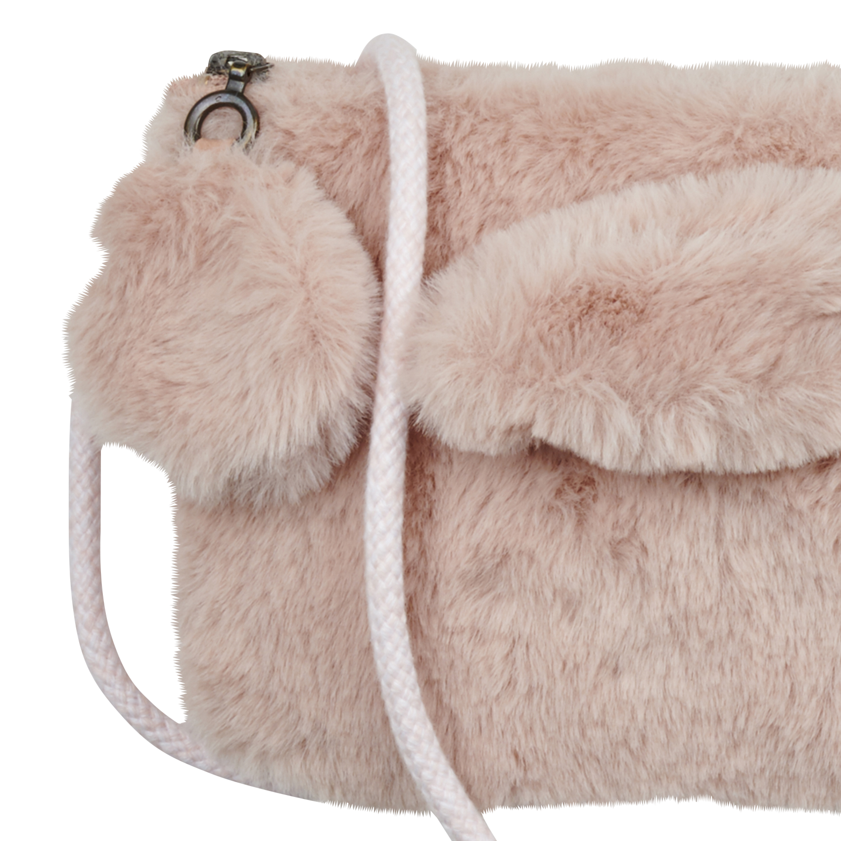 Sac bandoulière en fourrure synthétique EASY PEASY Rose