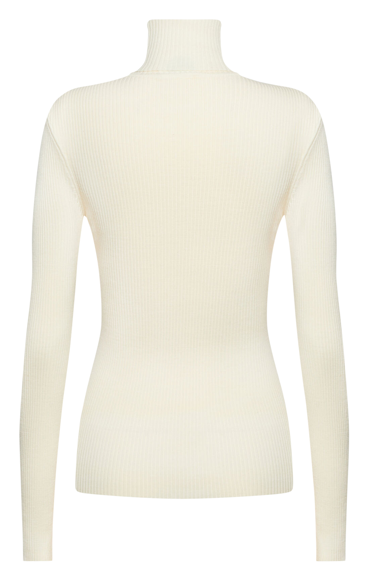 Pull col roulé côtelé en laine  WOLFORD Beige