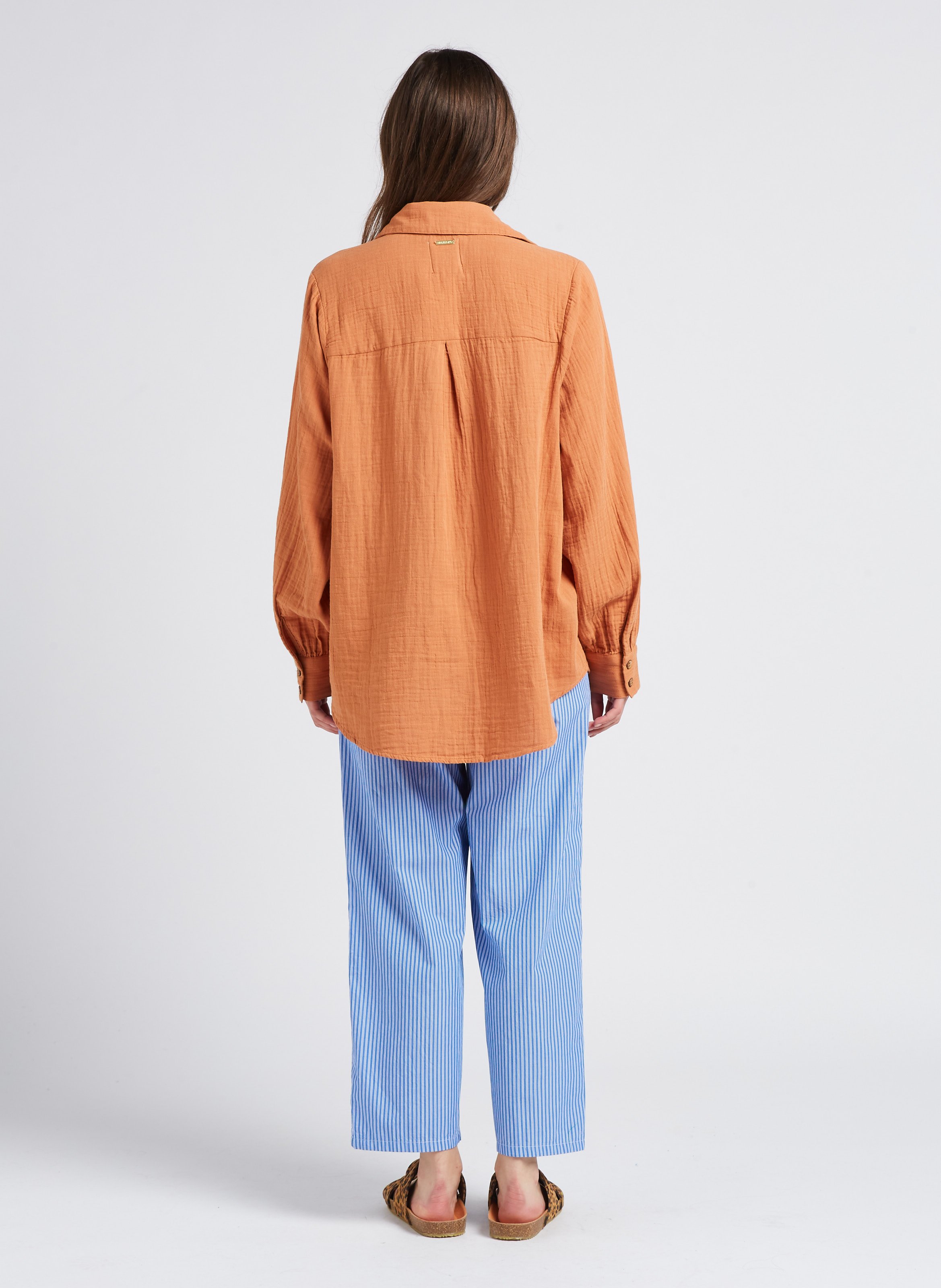 Gestreifte Karottenhose aus Baumwolle AMERICAN VINTAGE Blau