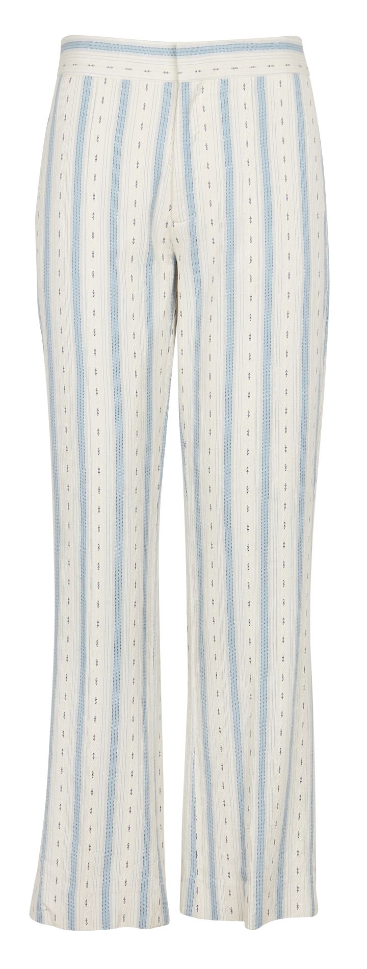 High-waisted straight textured cotton pants LAURENCE BRAS Blue