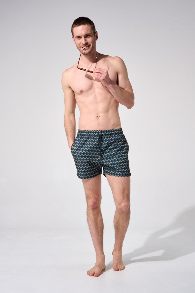 Printed swim shorts with elasticated waistband APNEE Green