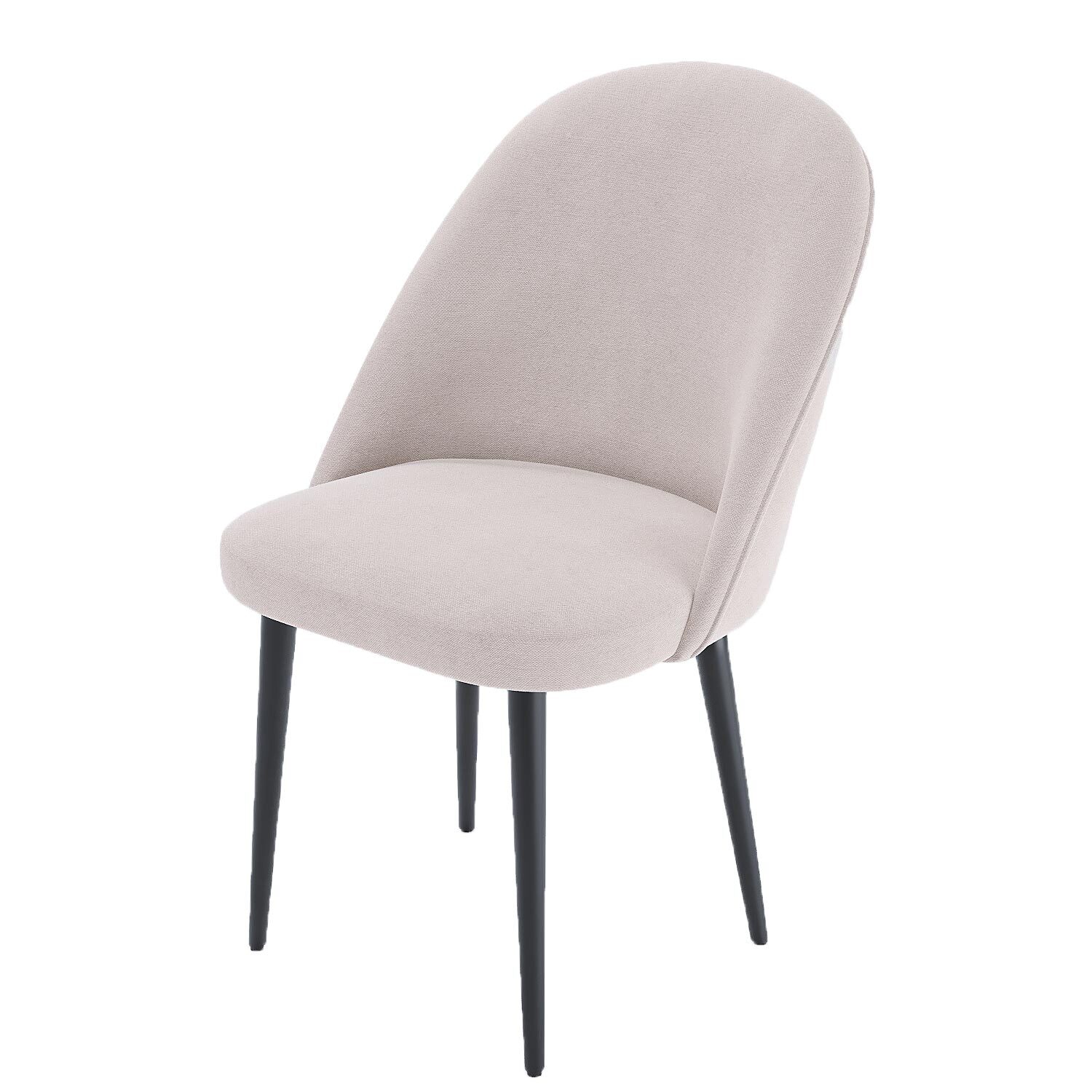 Set of 2 black fabric & metal chairs POTIRON PARIS Beige