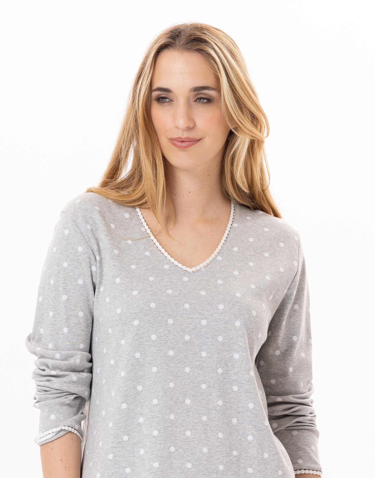 Cotton pajama top LE CHAT Grey