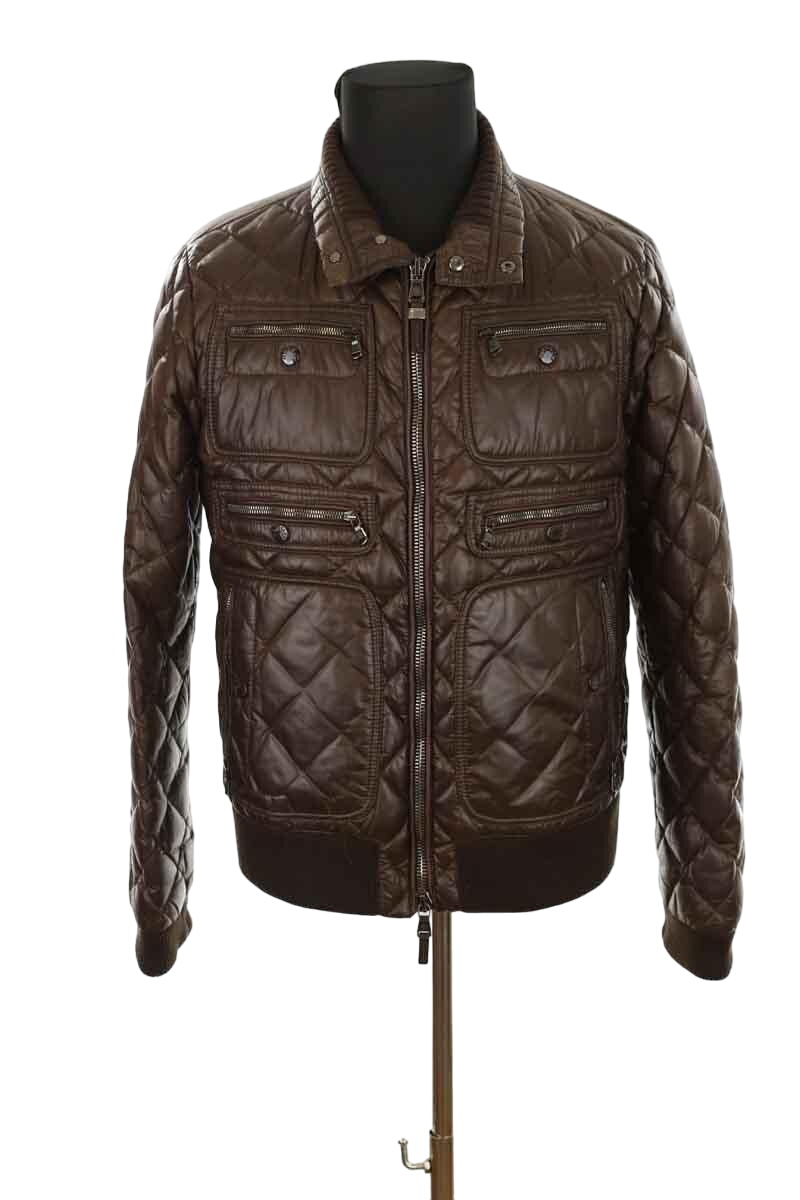 Lightweight quilted padded jacket with high neck MONCLER - Seconde Main Brown