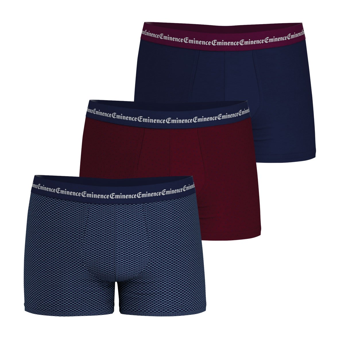 Trunks, pack of 3, business print EMINENCE Blue