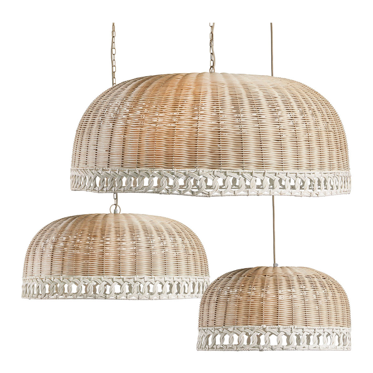Joséphine rattan hanging lamp - large size BLANC D'IVOIRE Beige