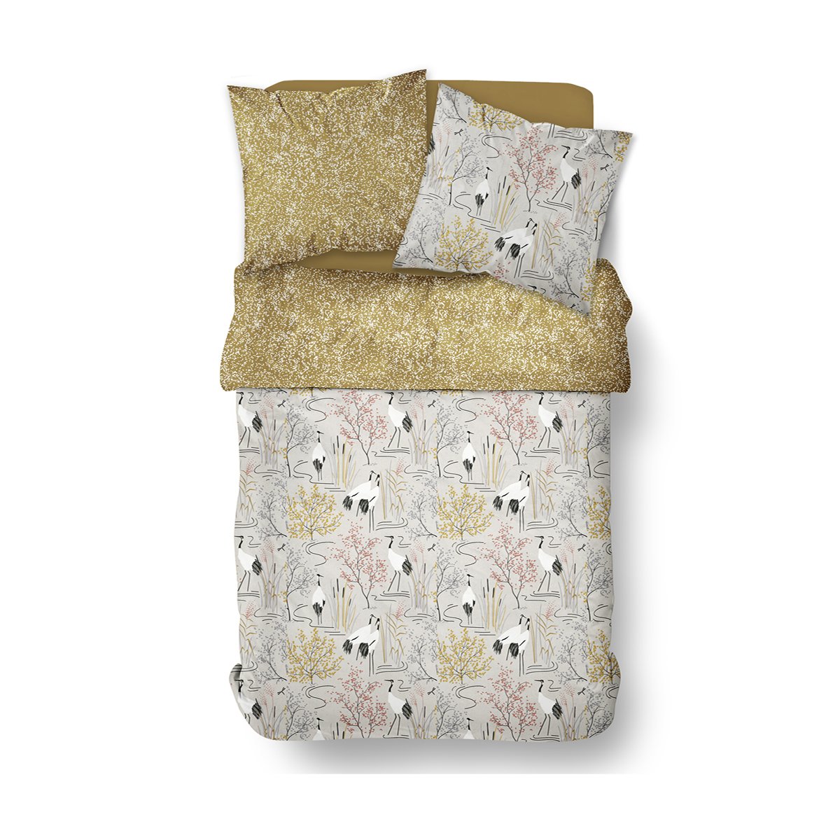 Printed cotton bed set TODAY LINGE DE MAISON Beige