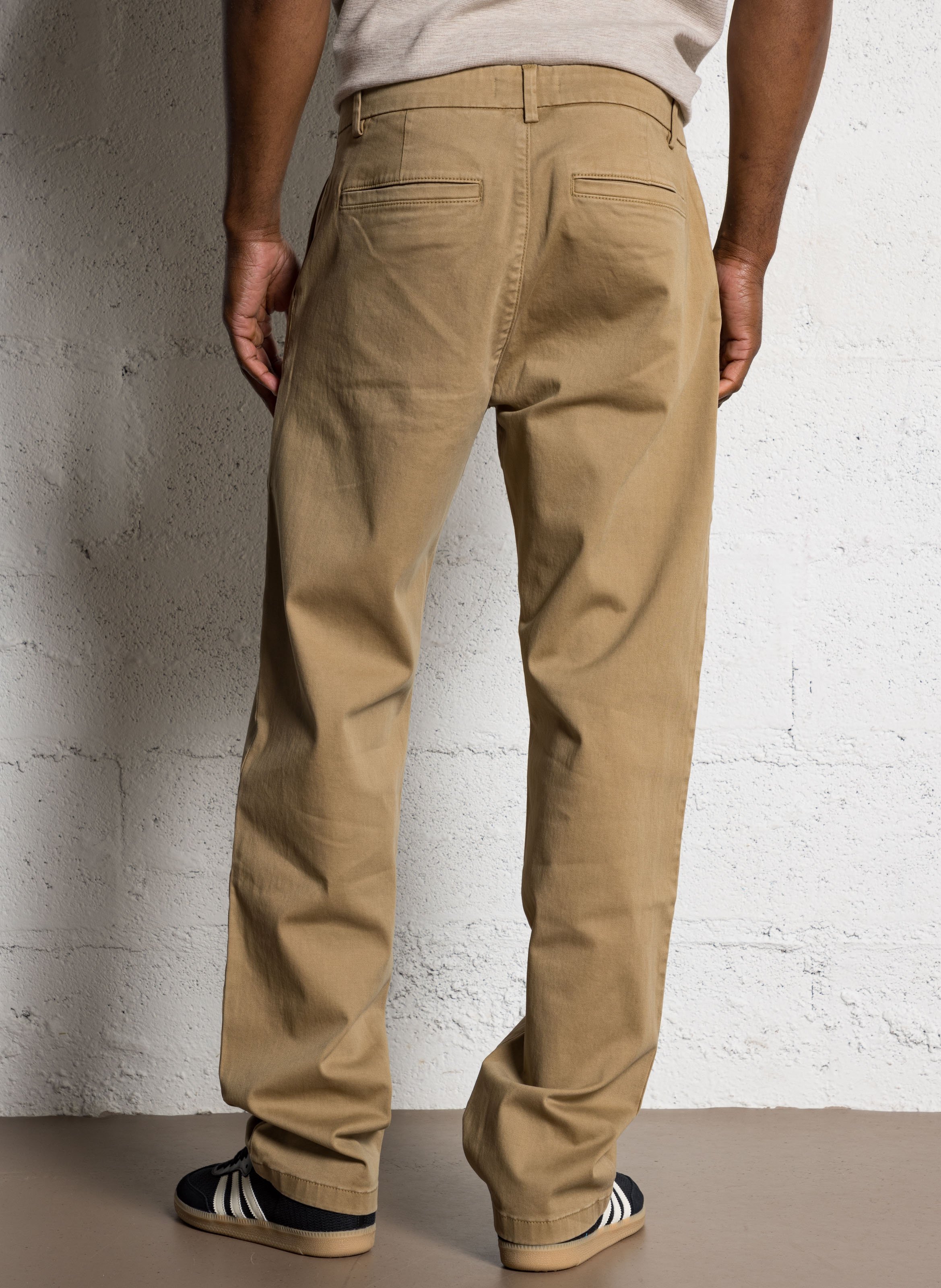Rechte effen chino broek IKKS Beige