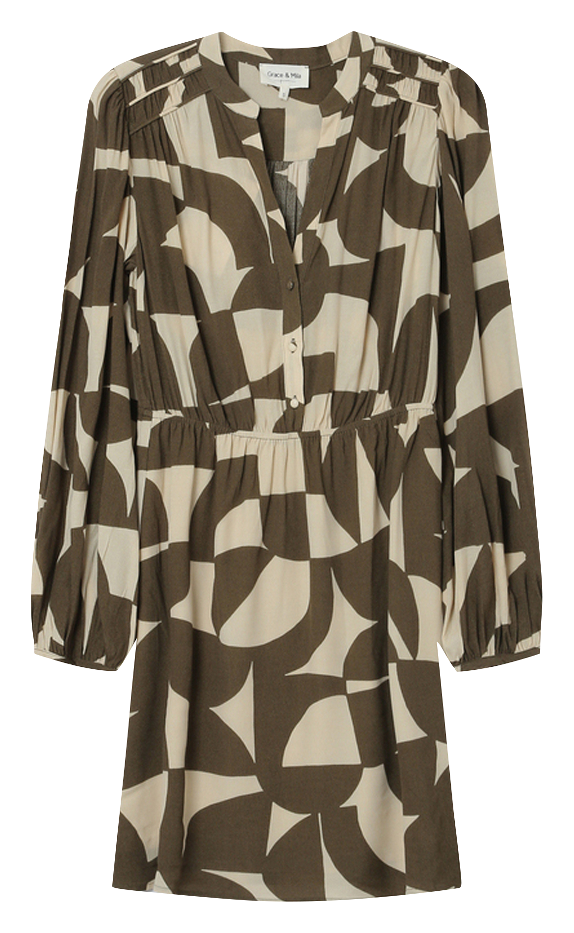 Robe courte manches longues imprimée  GRACE ET MILA Vert