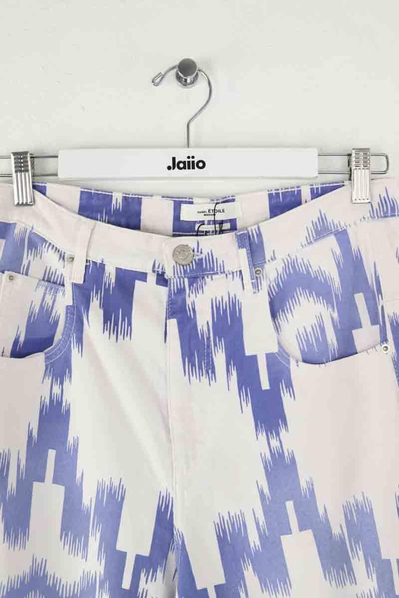 Cotton straight jeans ISABEL MARANT ÉTOILE - SECONDE MAIN White