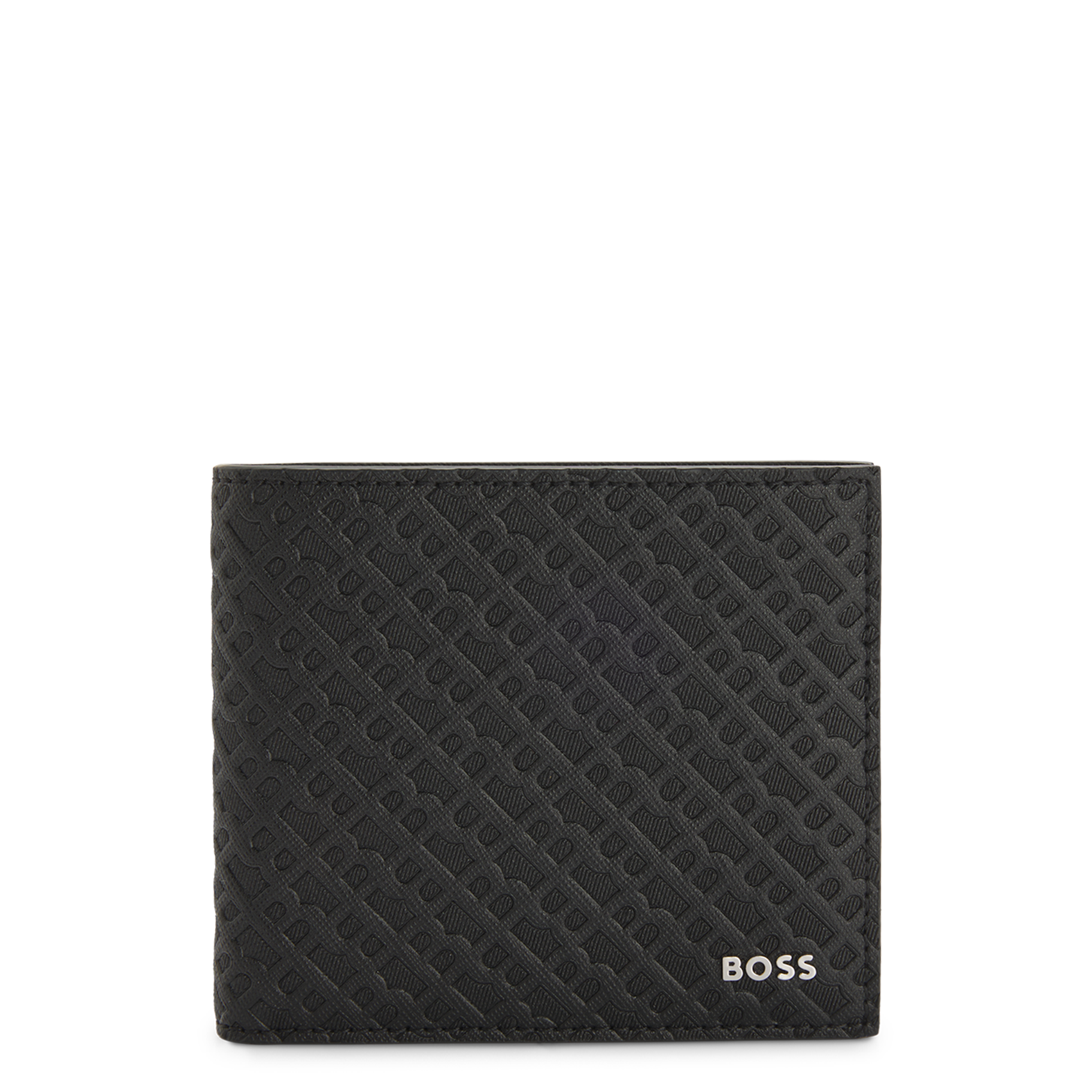 Jacquard leather wallet BOSS Black