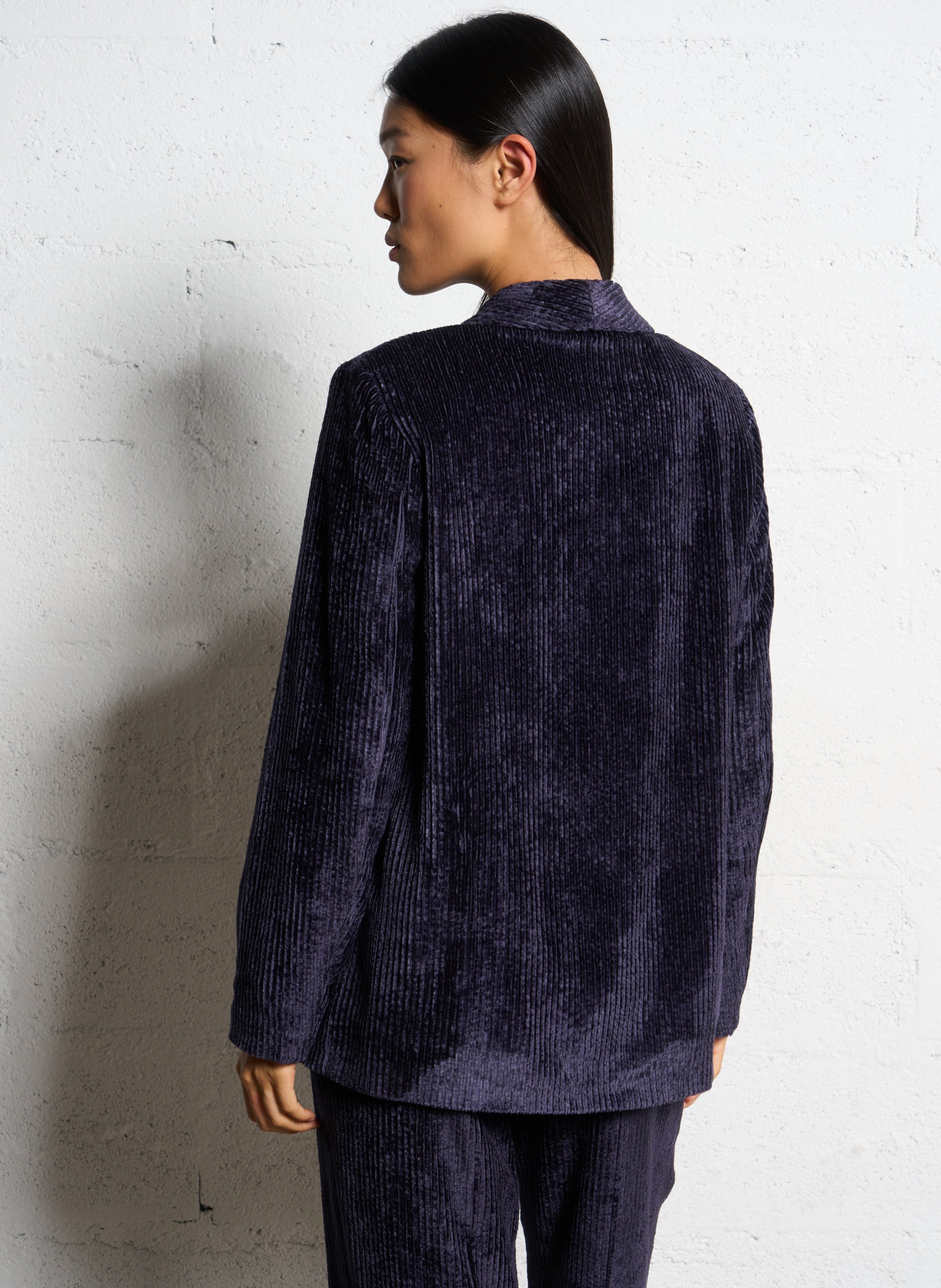 Veste droite en velours côtelé MOMONI Bleu