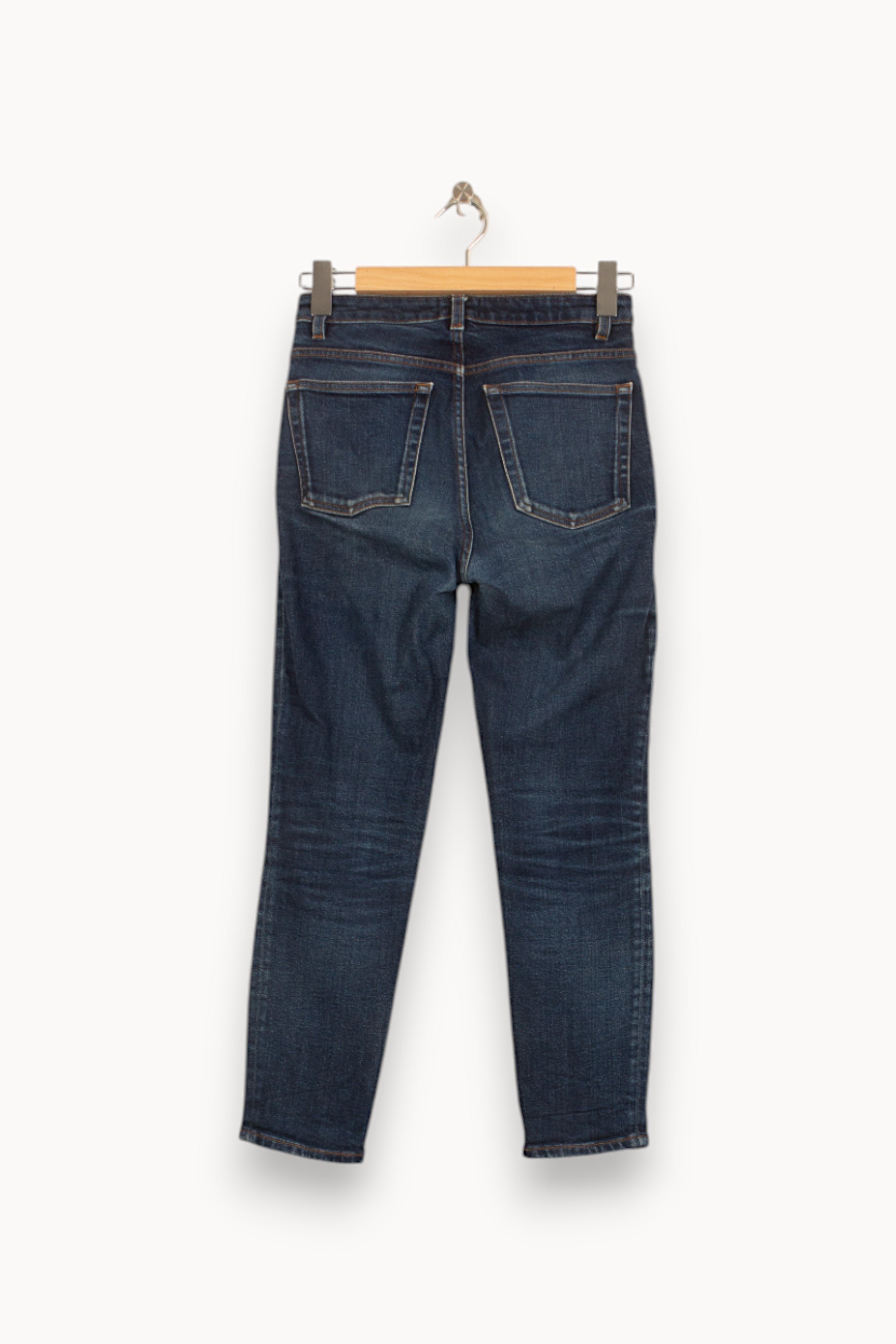 Cropped slim jeans with studs ACNE STUDIOS - Seconde Main Blue