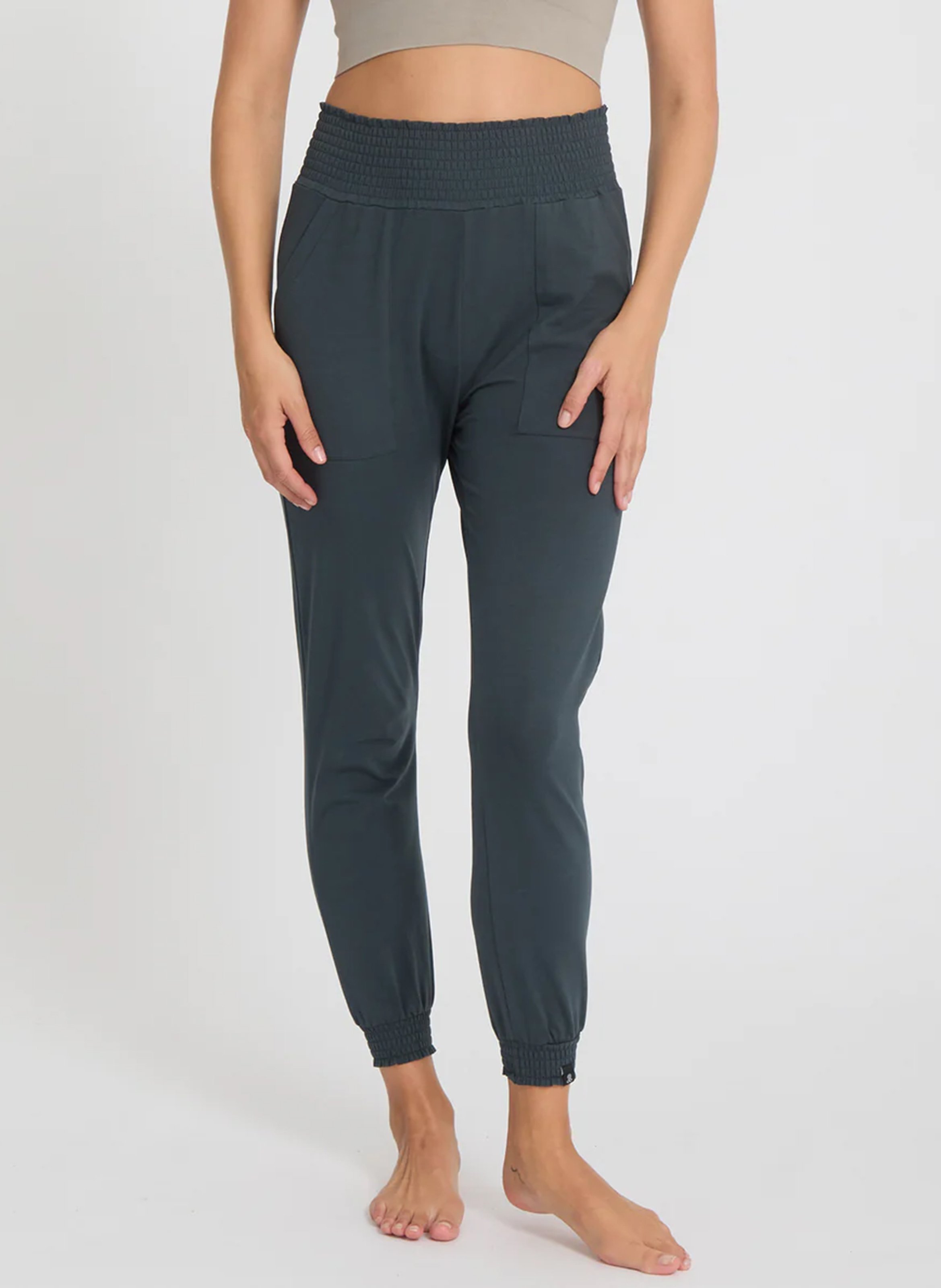 Pantalon slim élastiqué uni YOGA SEARCHER Vert