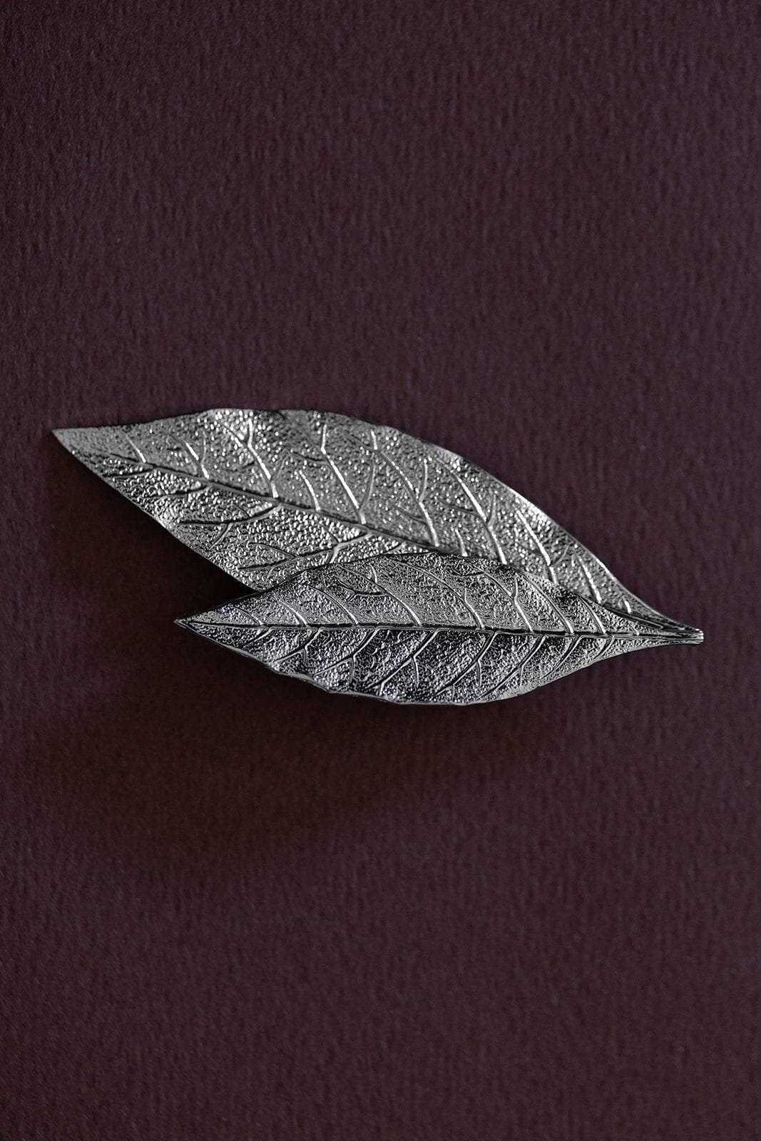 Silver-plated leaf brooch MONSIEUR SIMONE Silver