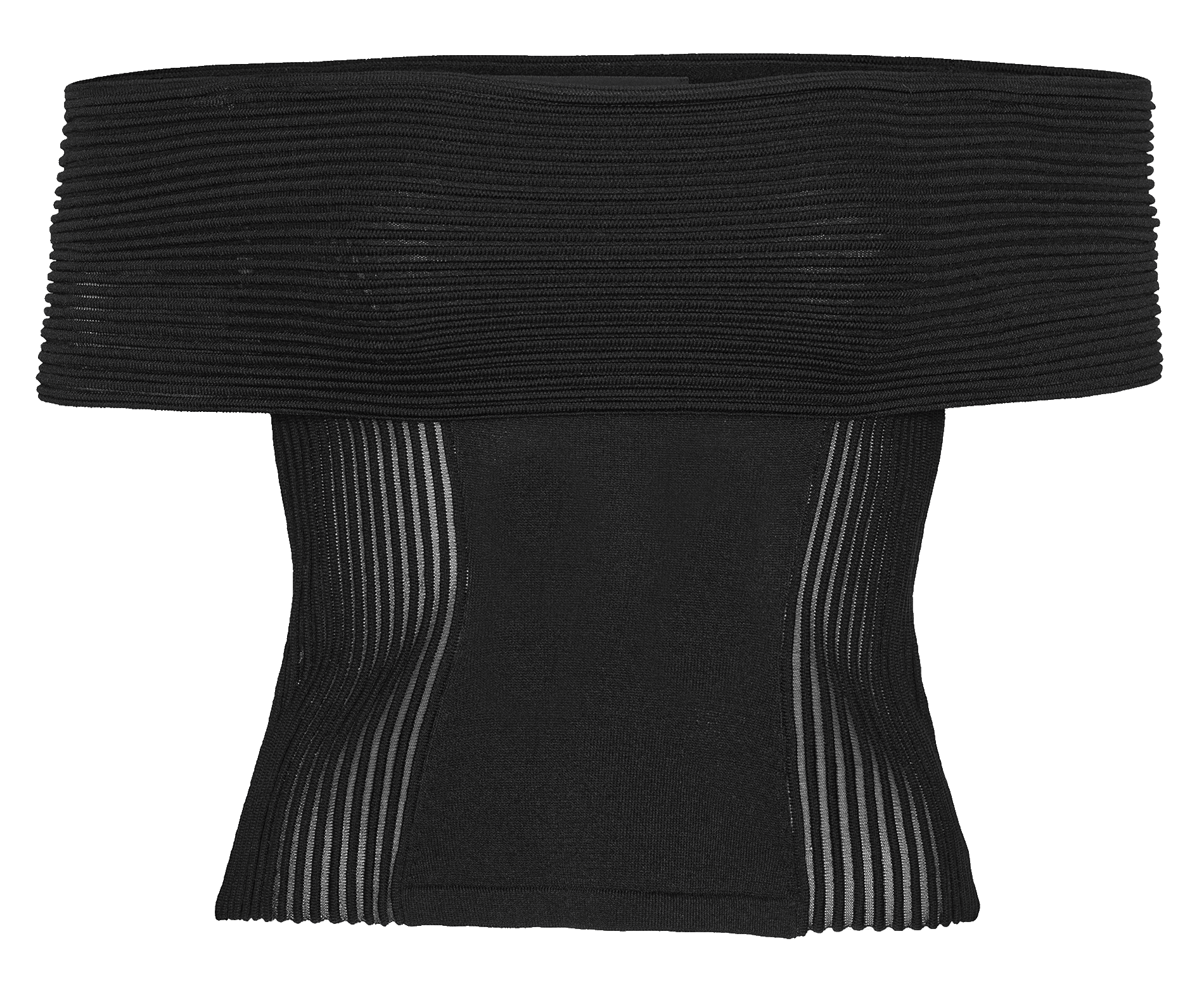 Tailliertes Oberteil aus Strick. ROTATE Schwarz