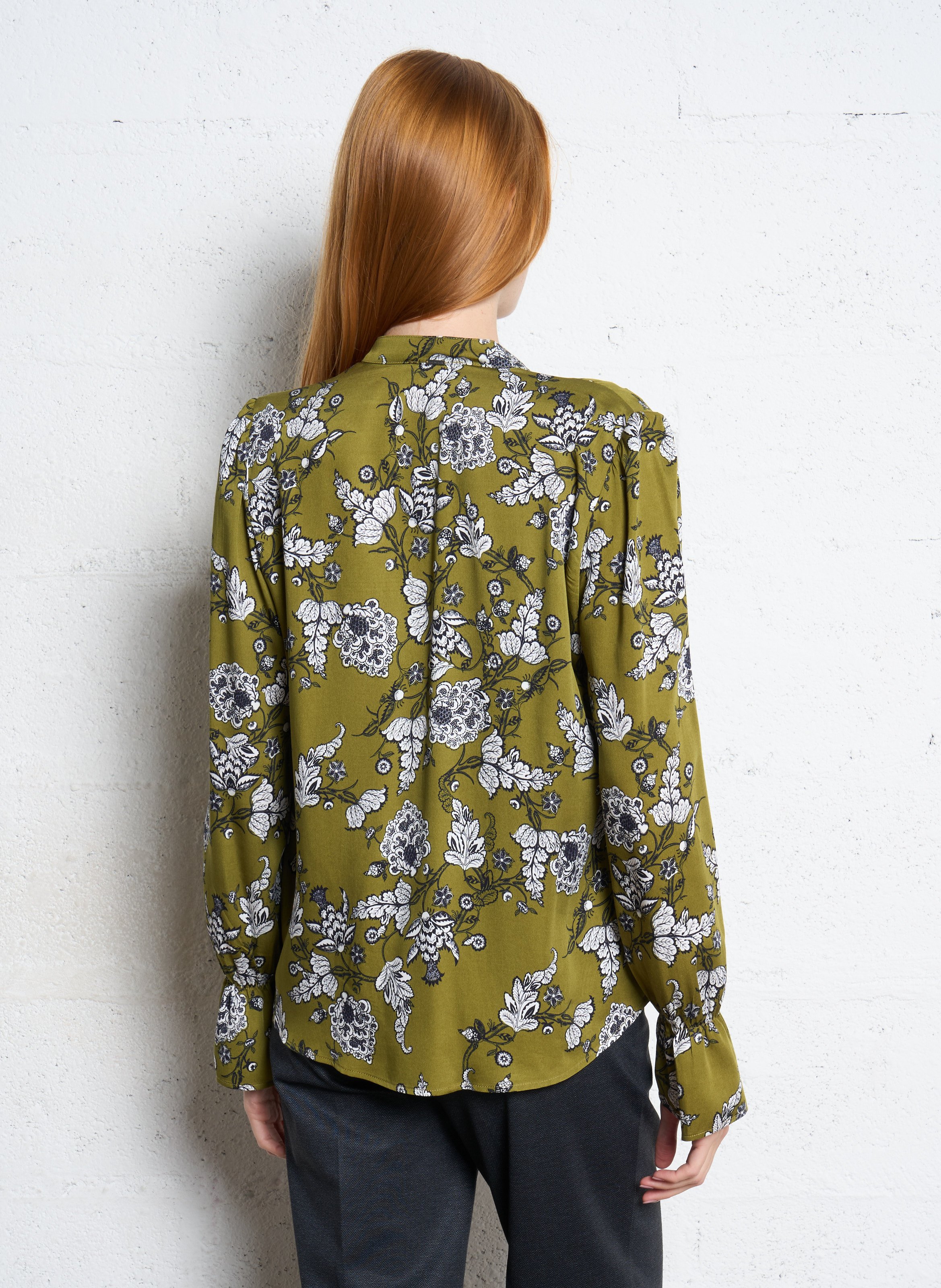 Blouse col v à imprimé floral IKKS Vert