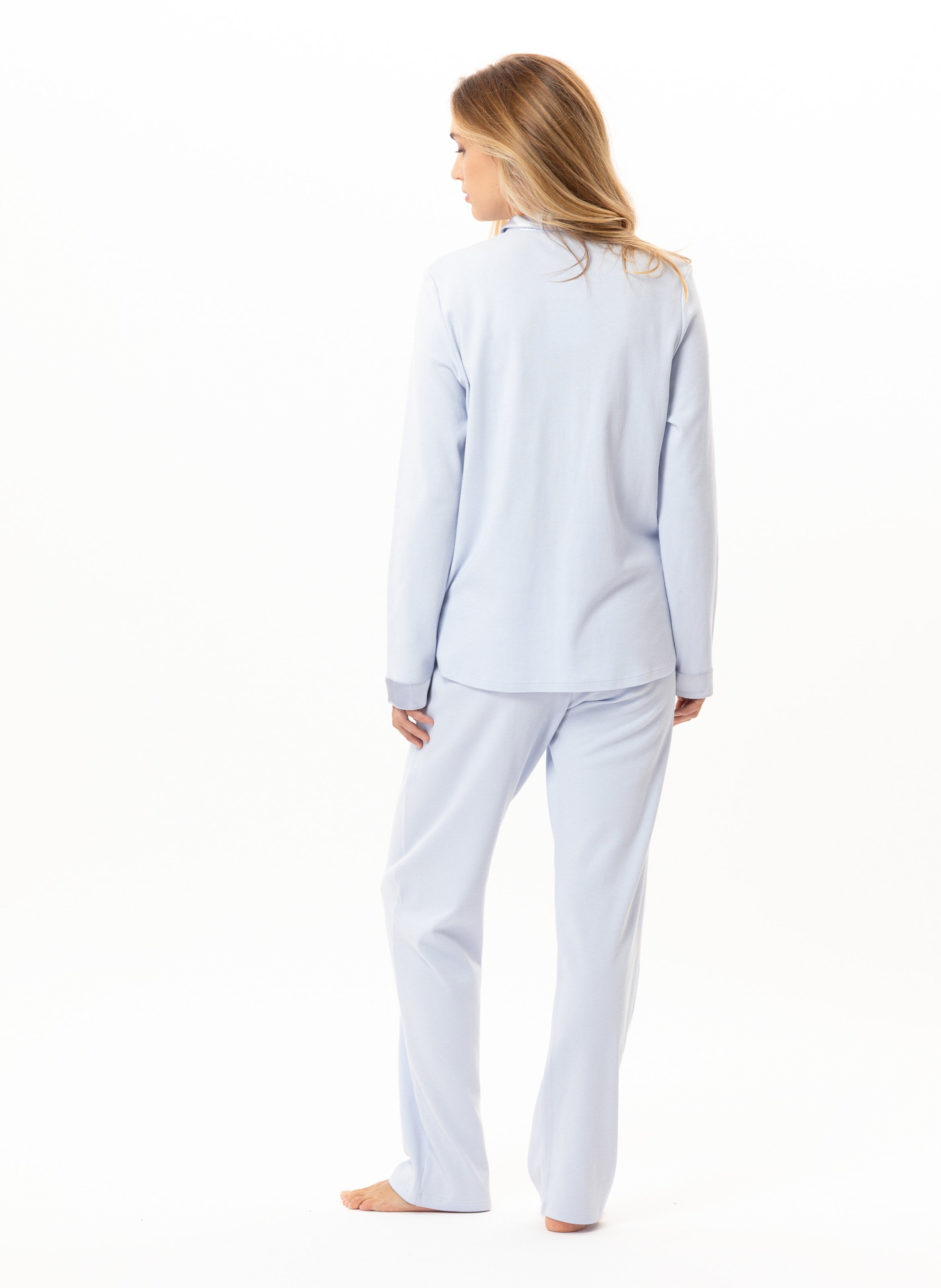 Buttoned cotton pajamas LE CHAT Blue