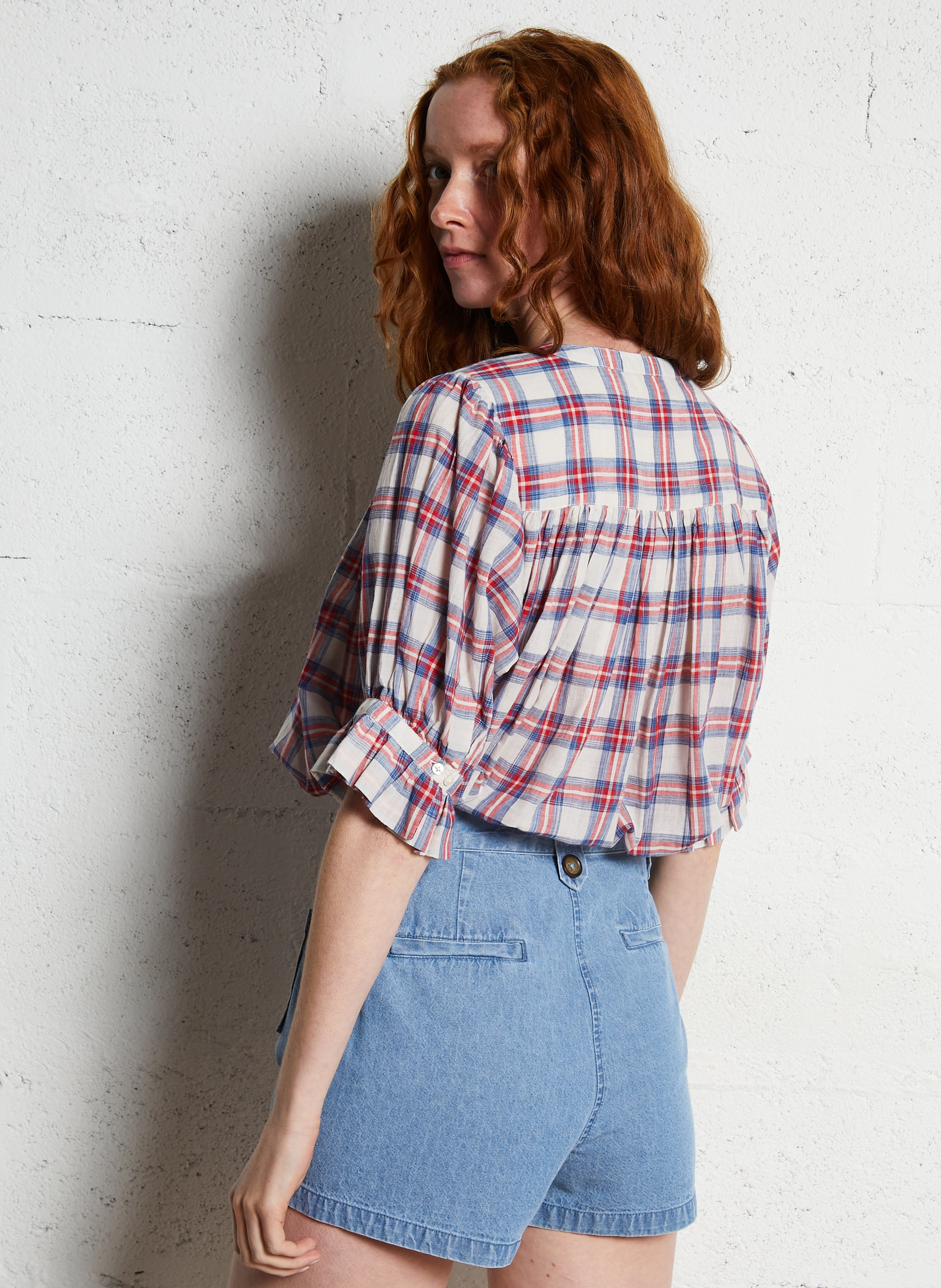 Babe denim high-waisted shorts Blue